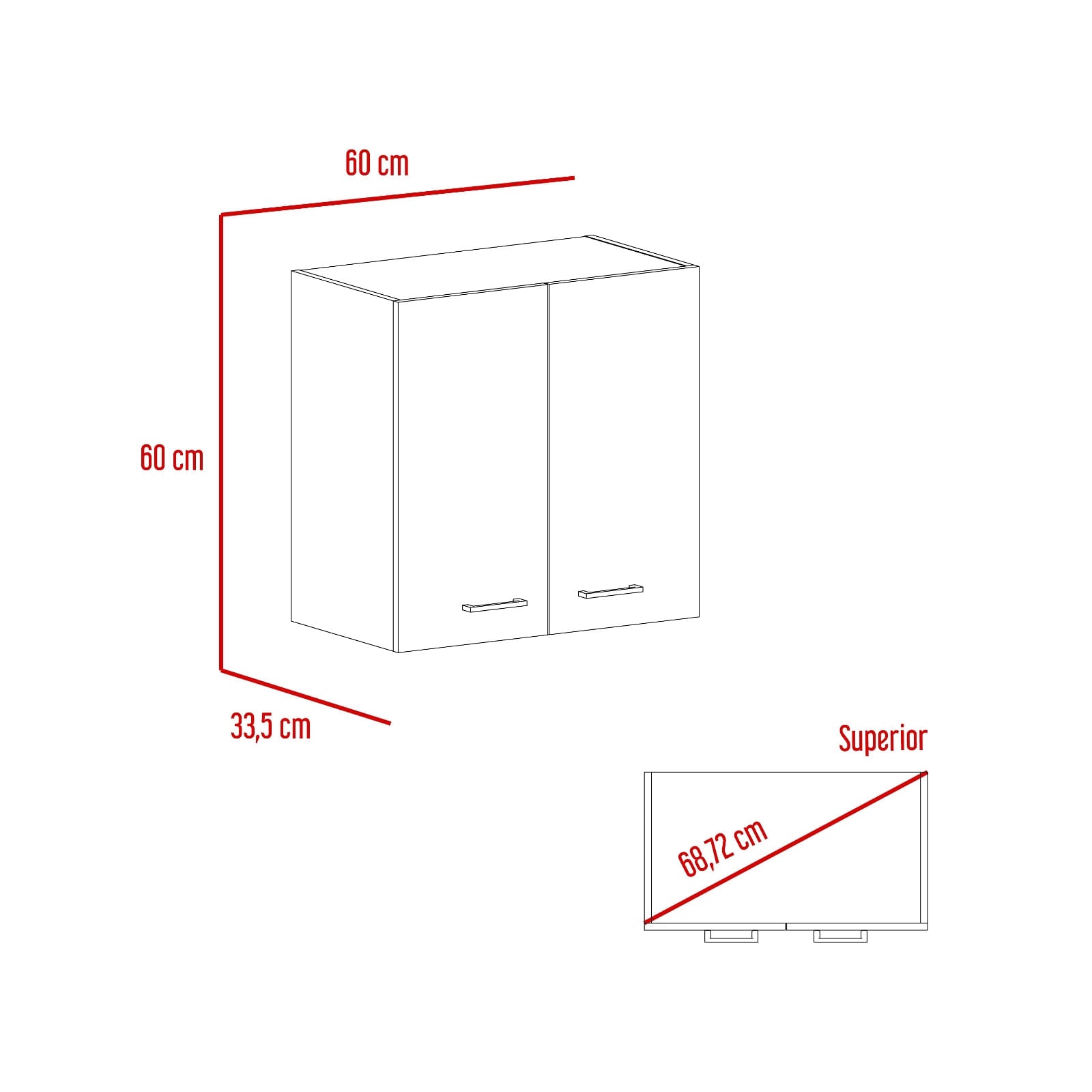 Mueble Superior Cocina Rossi Rta Blanco + Castaño