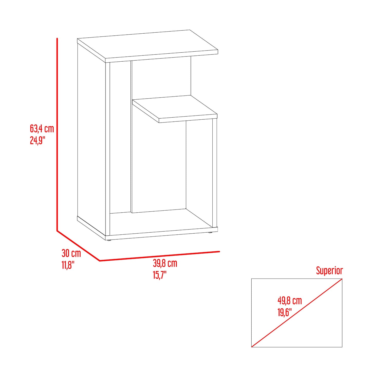 Mesa Auxiliar Everett 63X39X30 Rta Capri Blanco
