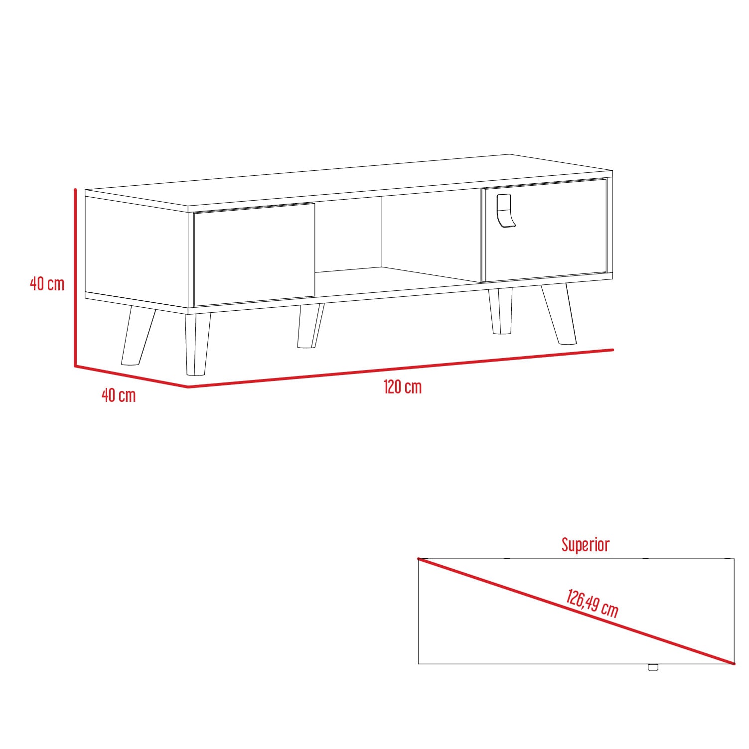 Mesa De Centro Funes L 120 X 40 Rta Taupe Lenno