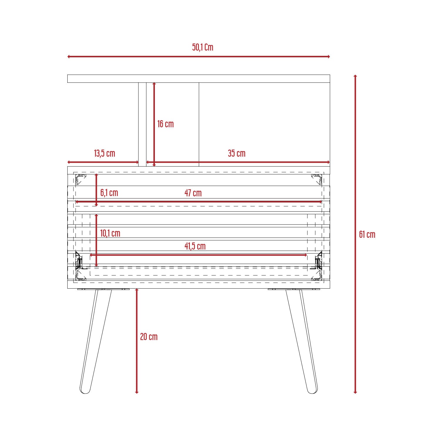 Nochero Nevis 1Cajon 60 X 50  Rovere Azul Navy