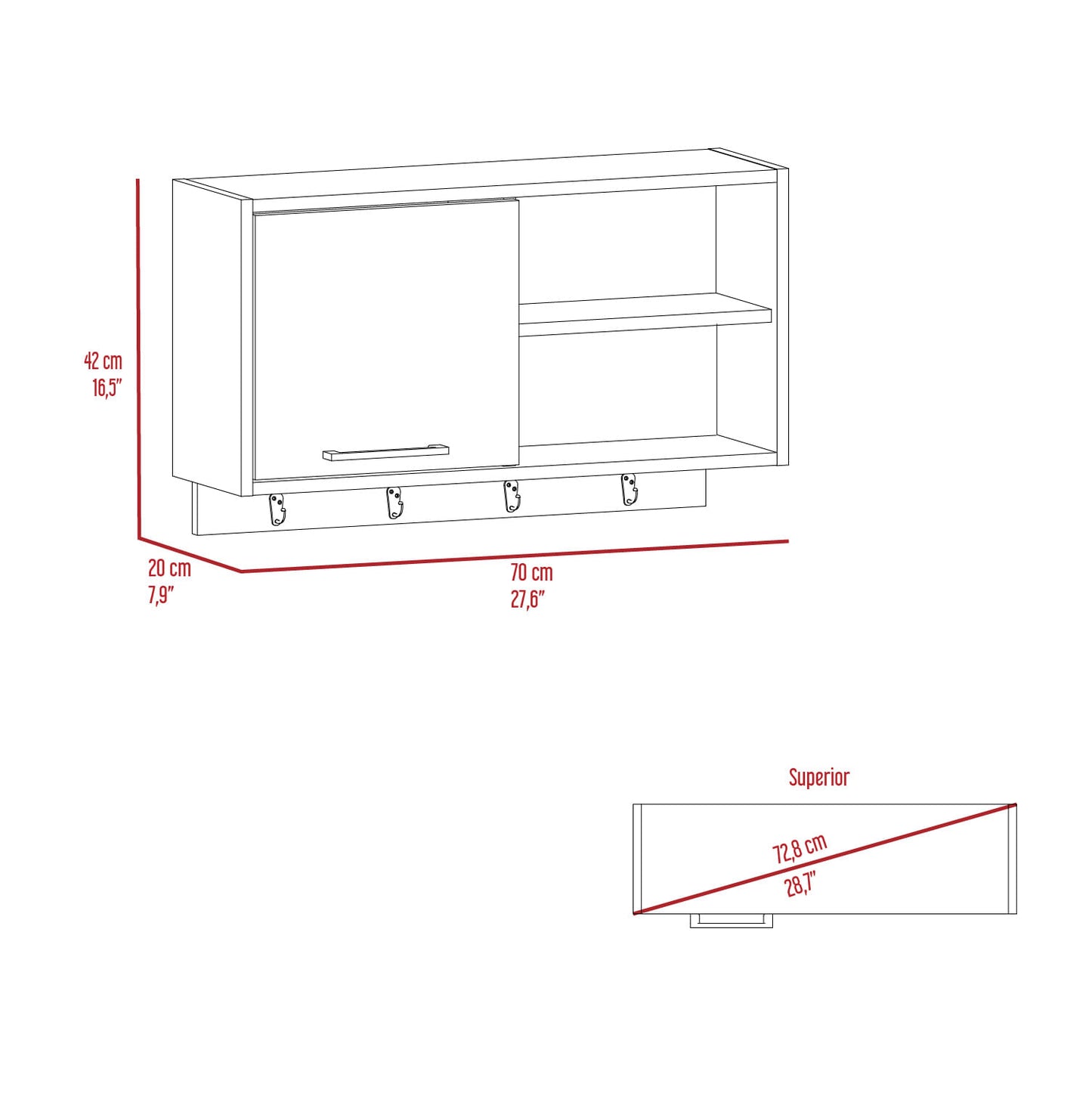 Mueble Auxiliar Buxton Blaco Bellota Rta