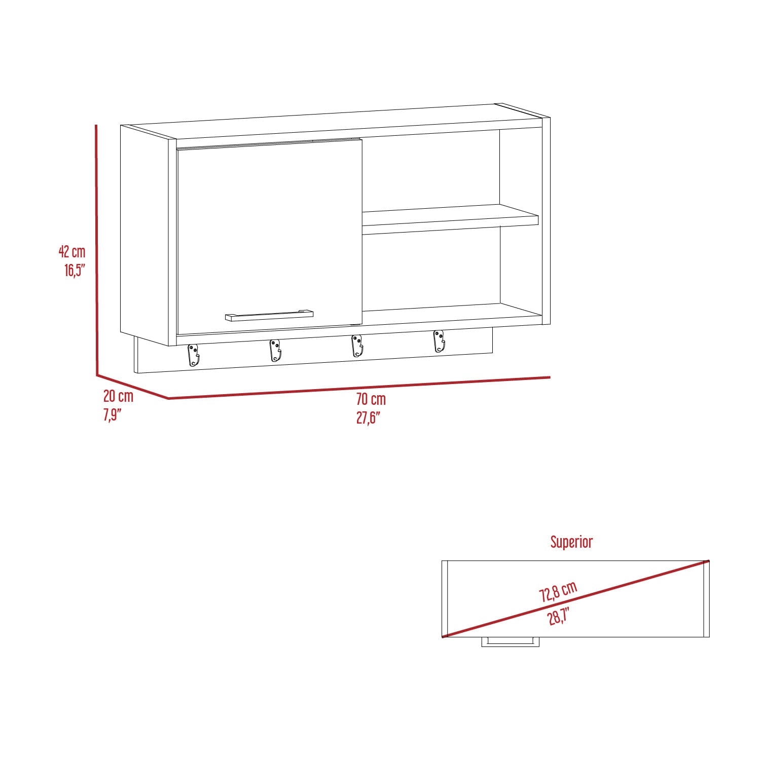 Mueble Auxiliar Buxton Blaco Bellota Rta