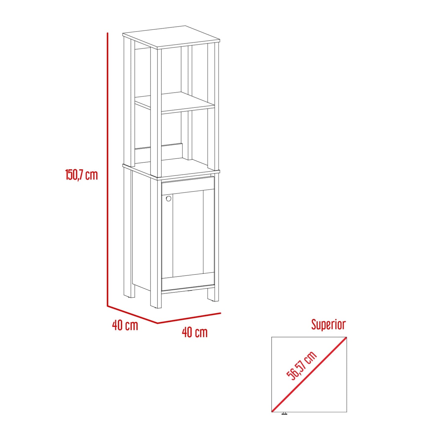 Mueble De Baño Optimizador 1 Rta Duna Blanco