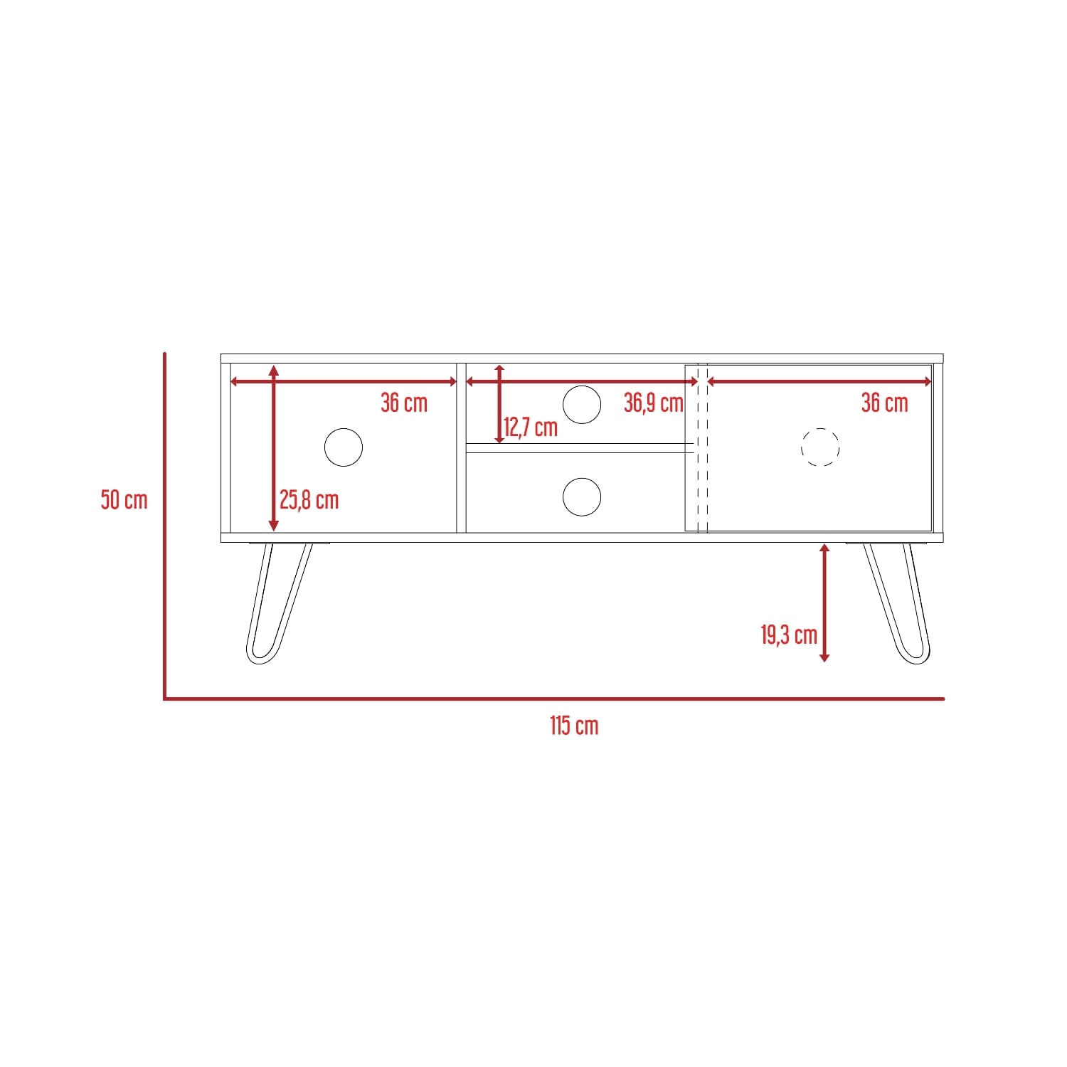 Mueble Para Tv 50'' Andorra 115 X 50 Rta Bellota