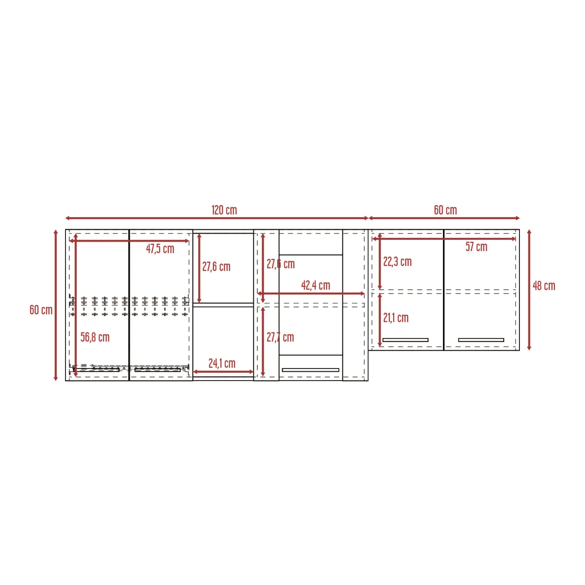 Mueble Superior Cocina Kira Rta Blanco + Nacar