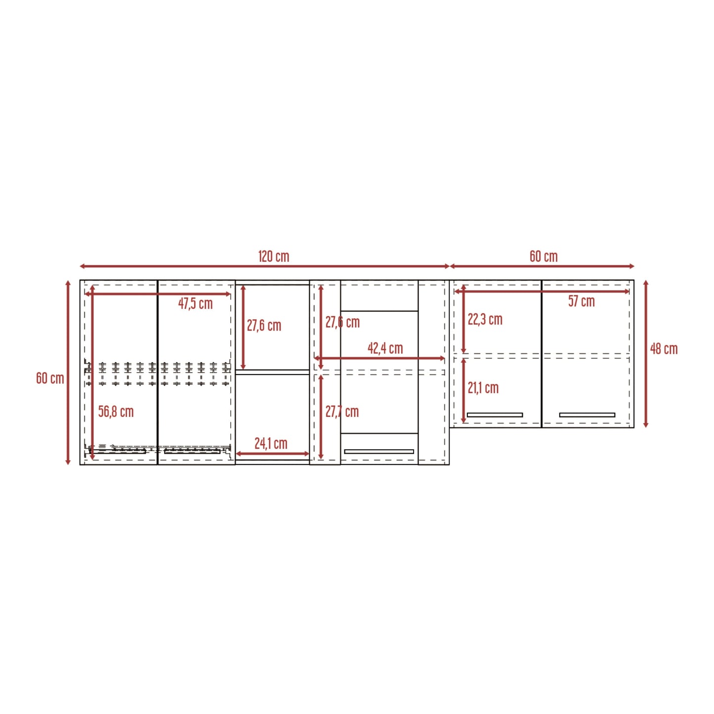 Mueble Superior Cocina Kira Rta Blanco + Nacar