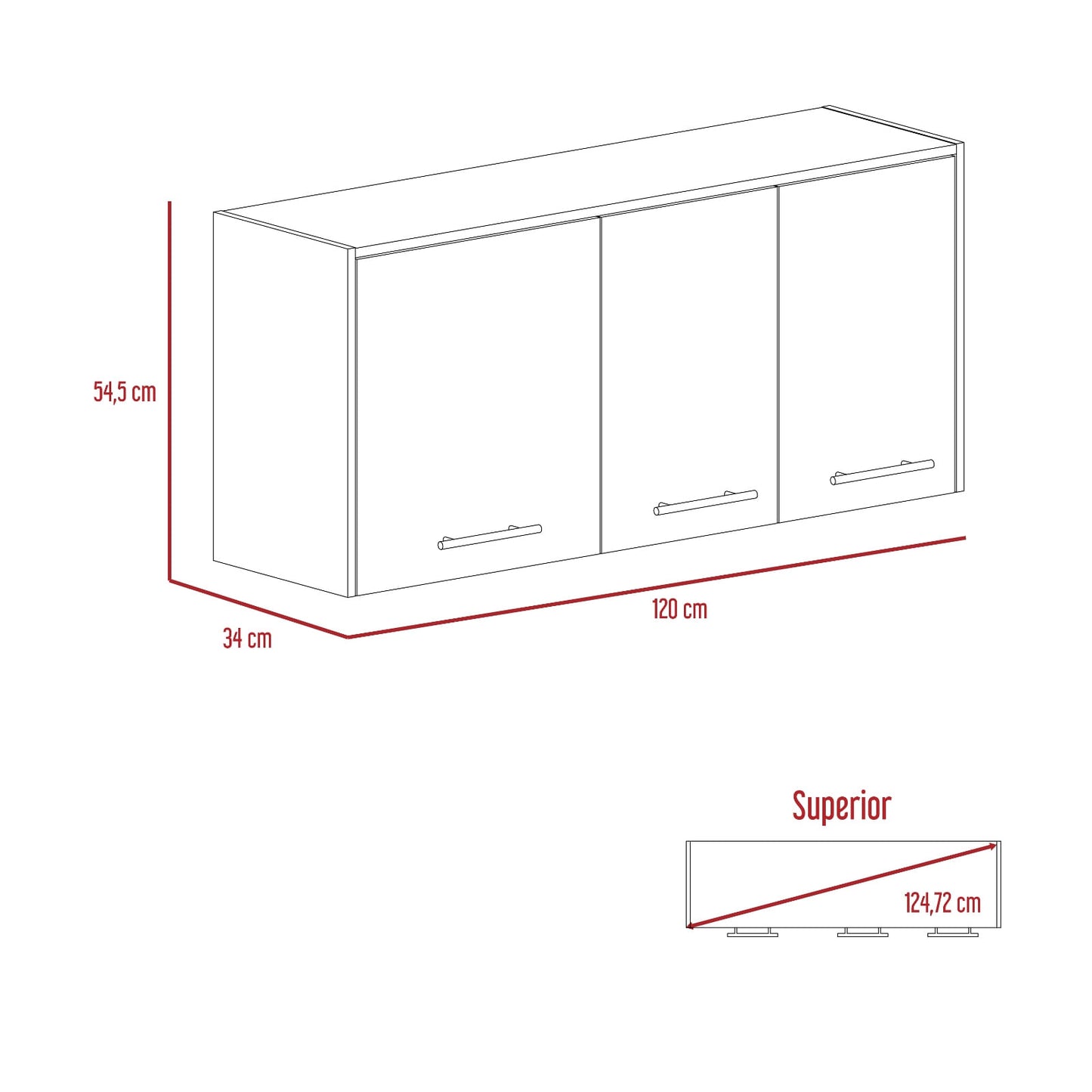 Modulo Superior 120 Cocina Orion Rta Blanco Duna