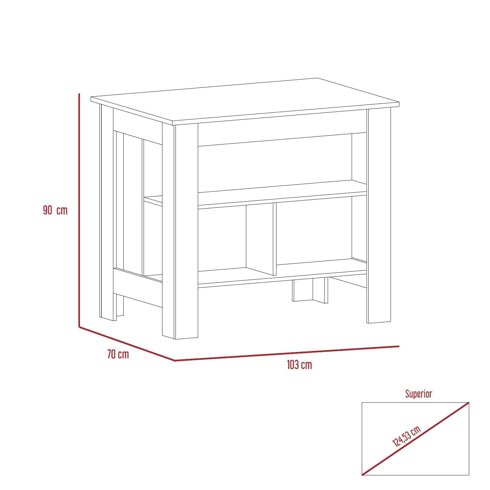 Mesa De Cocina Kitchen Rta Duna + Blanco
