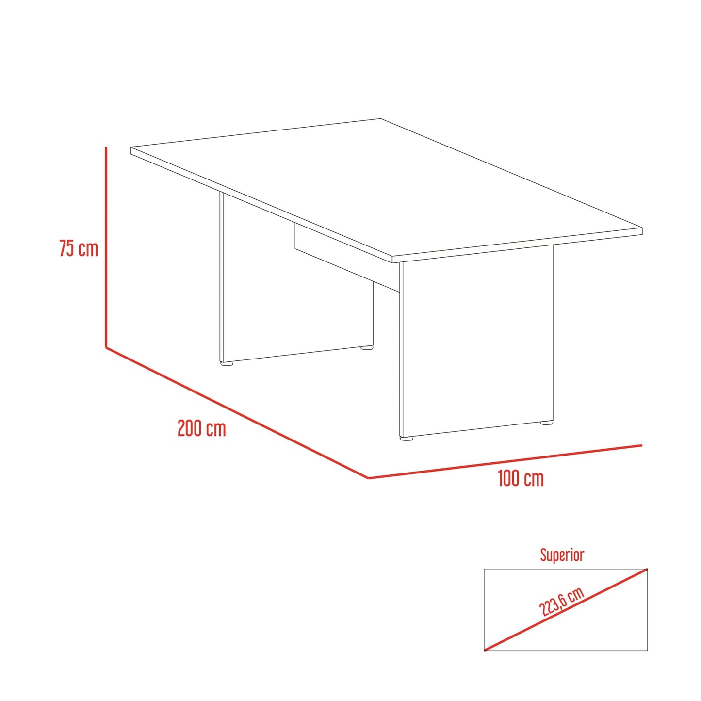 Mesa De Reunion Home Office M 200 Rta Wengue Milan