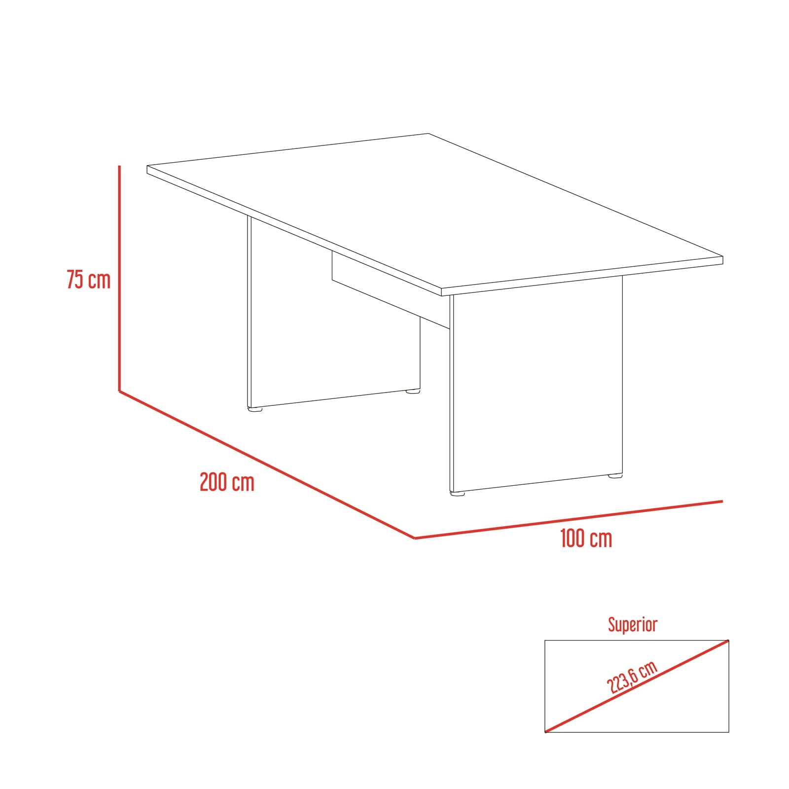 Mesa De Reunion Home Office M 200 Rta Wengue Milan