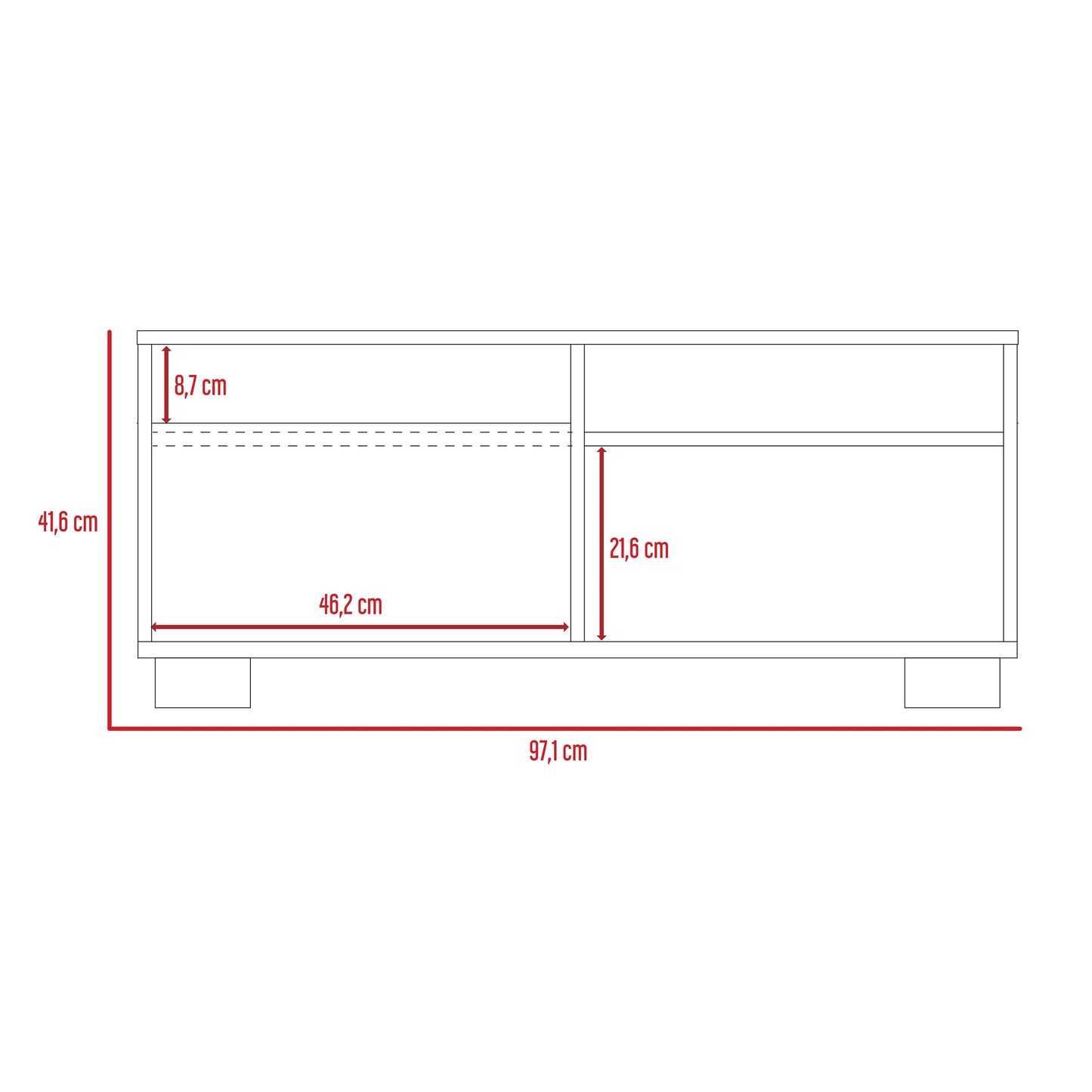 Mesa De Centro Aurora Rta Blanco + Blanco High Gloss