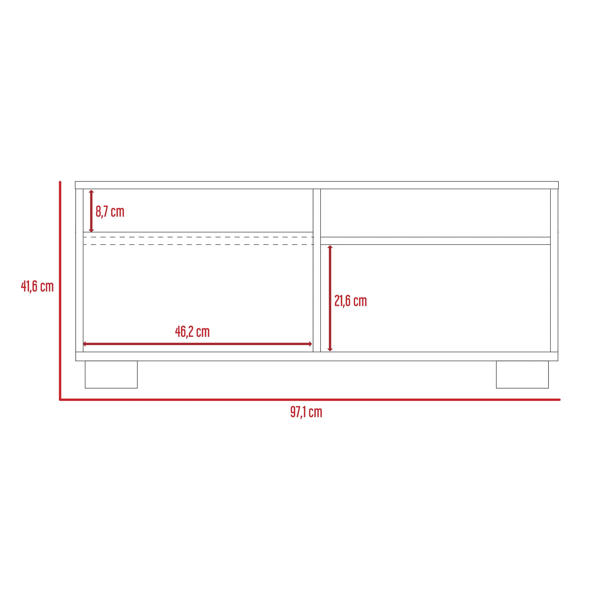 Mesa De Centro Aurora Rta Blanco + Blanco High Gloss