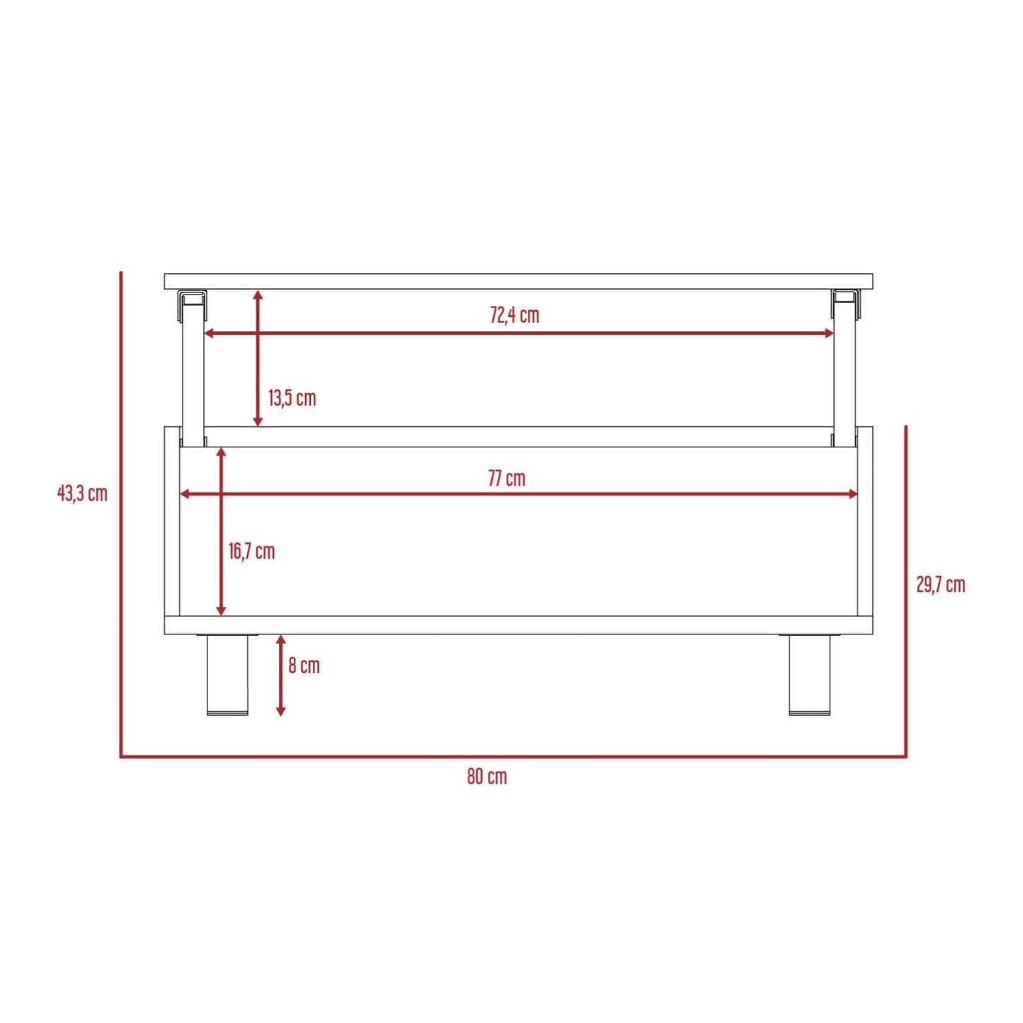 Mesa De Centro Funciona 2G Rta Bardolino + Wengue
