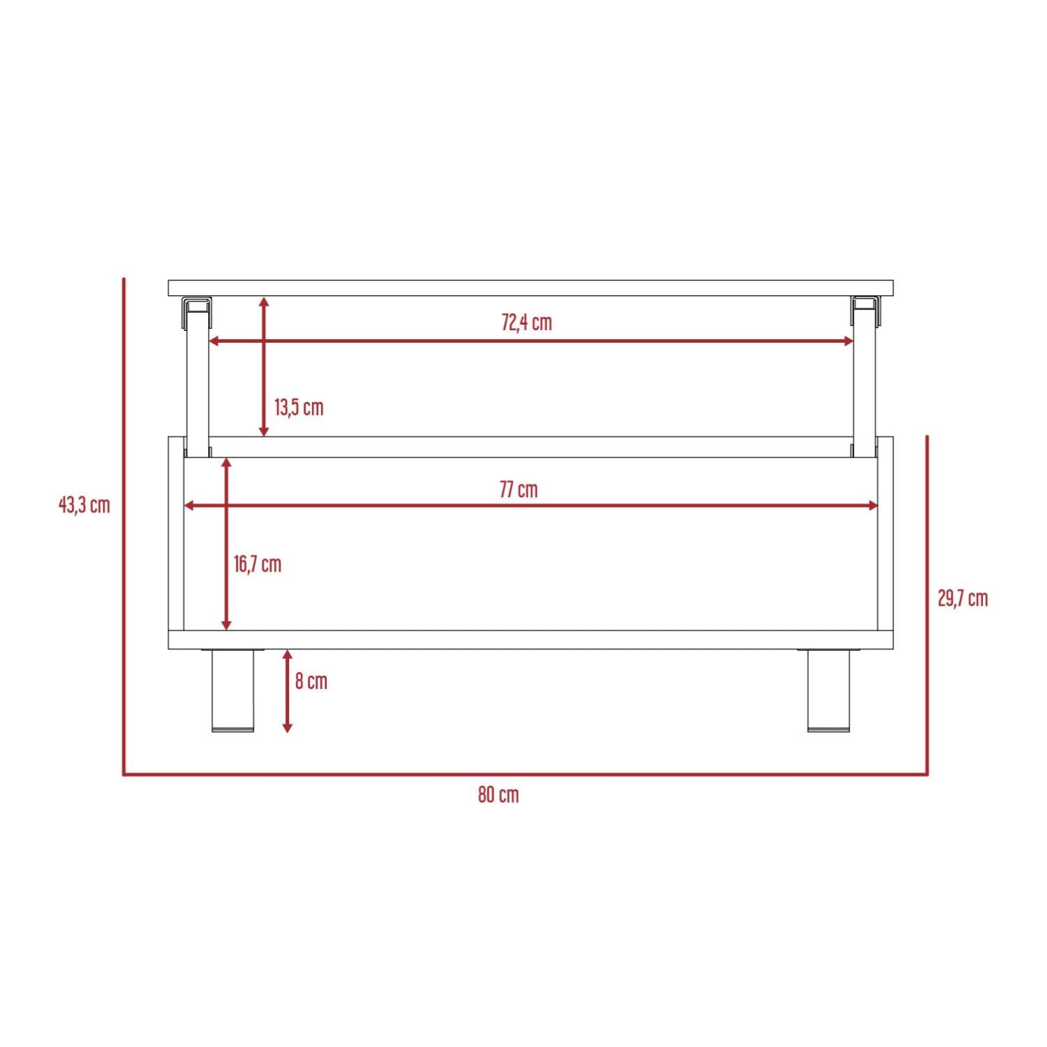 Mesa De Centro Funciona 2G Rta Bardolino + Wengue