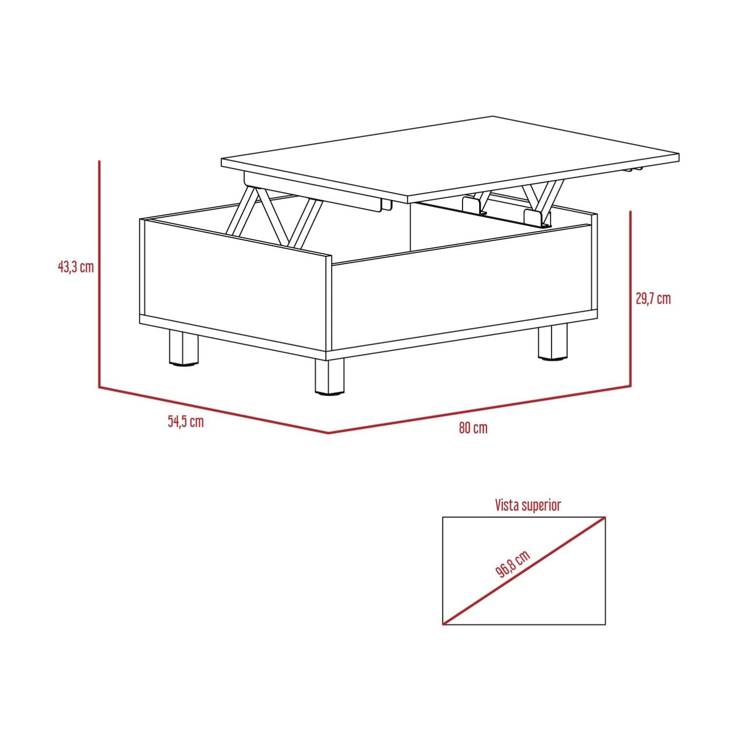 Mesa De Centro Funciona 2G Rta Bardolino + Wengue