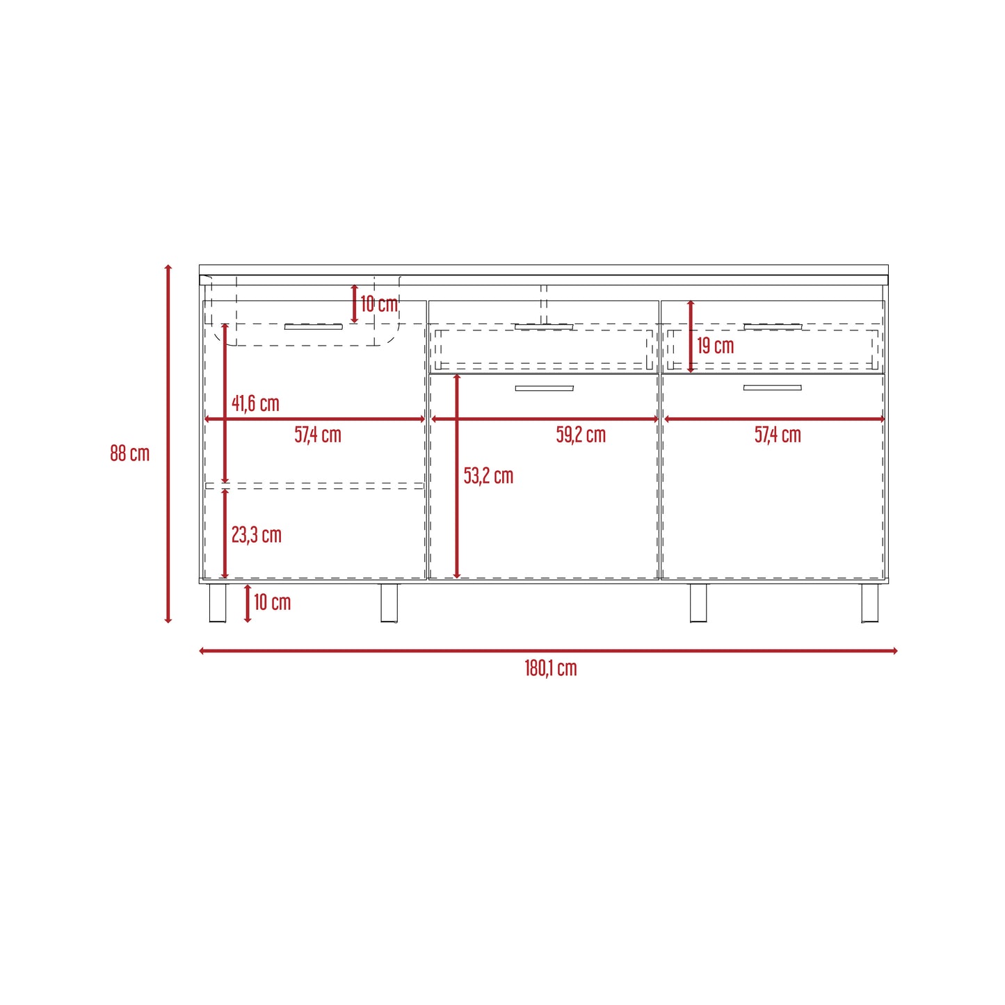 Modulo Inferior 180 Cocina Gante Rta Rovere Niebla Incluye Lavaplatos