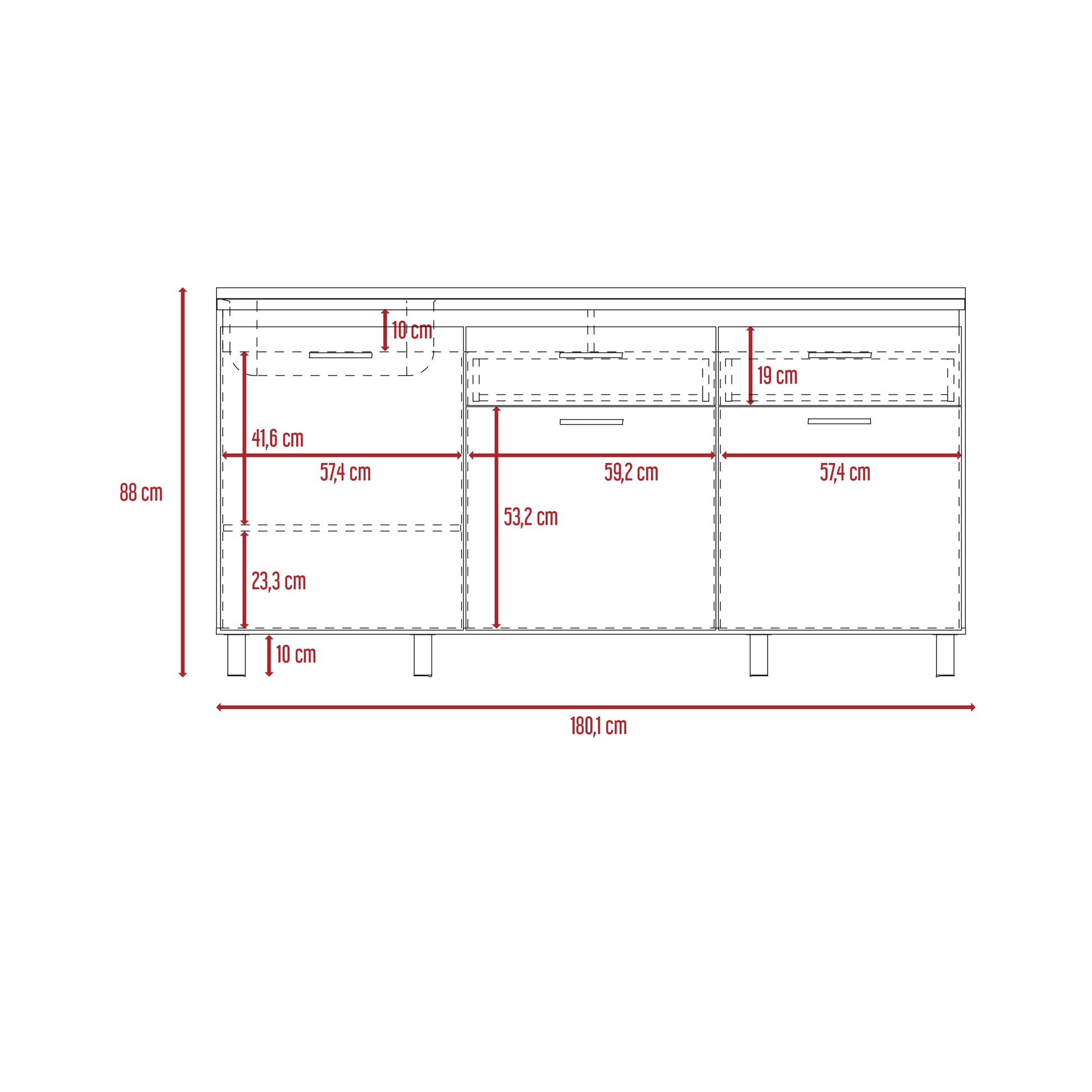 Modulo Inferior 180 Cocina Gante Rta Rovere Niebla Incluye Lavaplatos