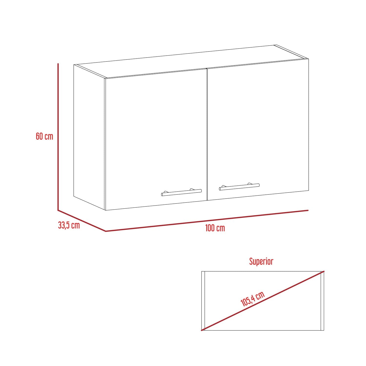 Mueble Aereo Dos Puertas Manchester Wengue