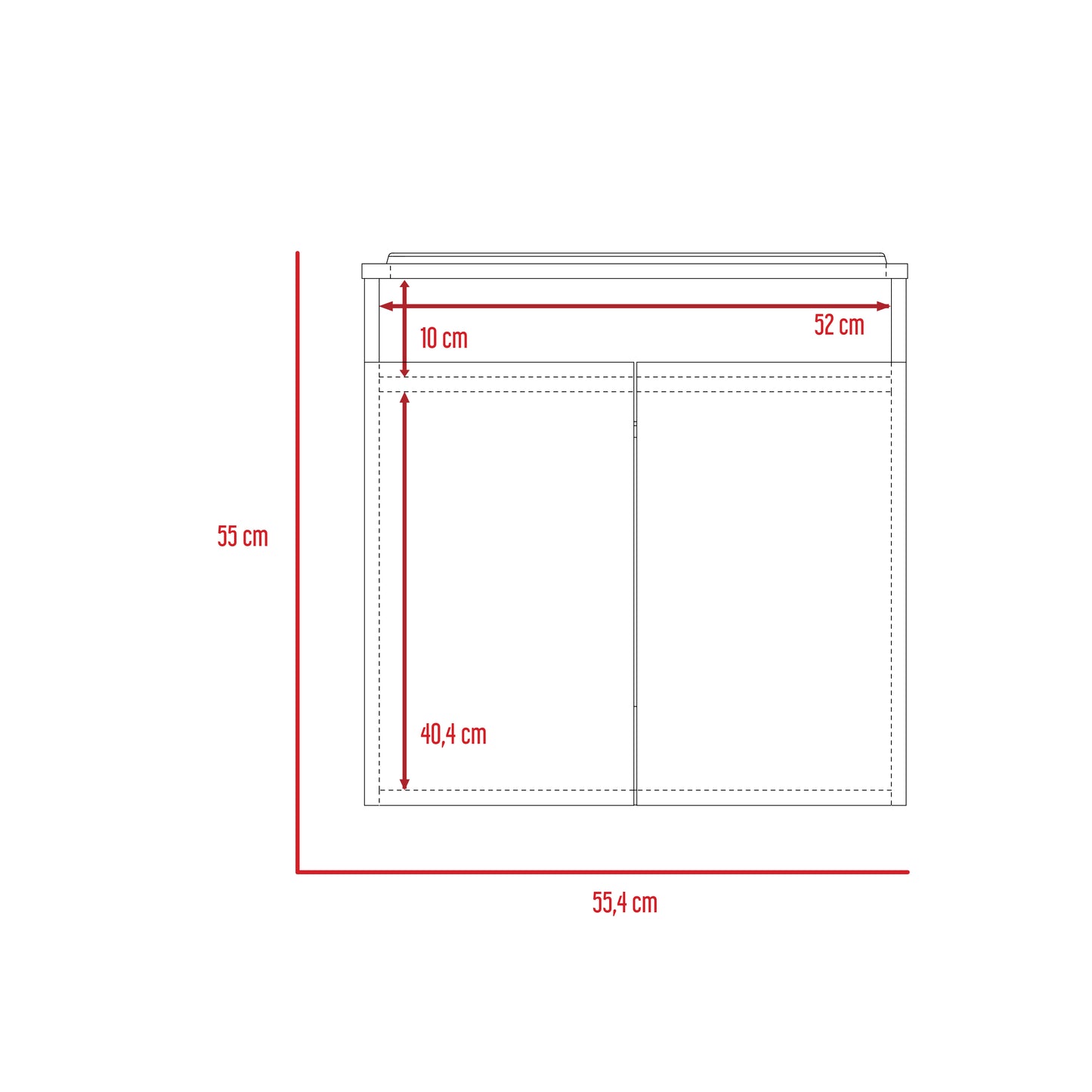 Mueble Esencial (1C) Wengue 55X55X51,6 Cm