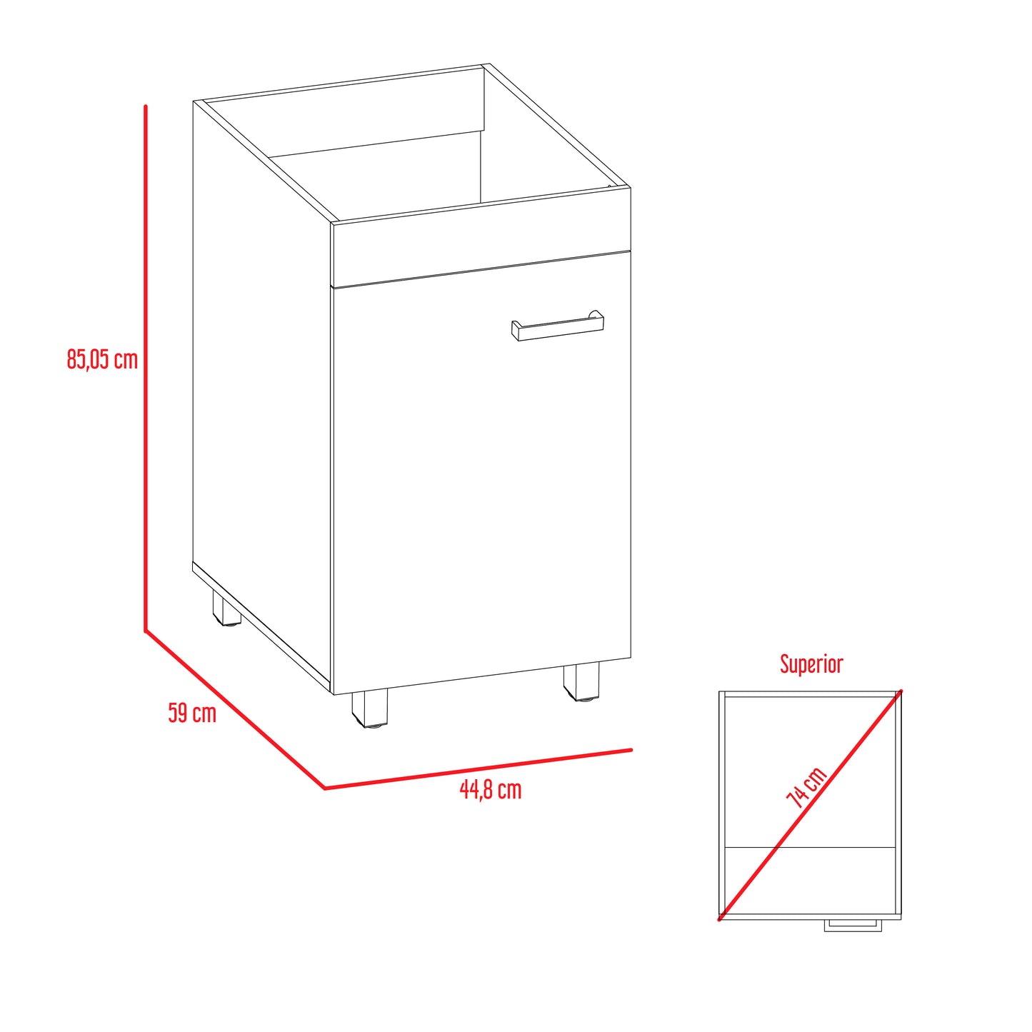 Mueble Lavadero Valento 48 Rta Blanco