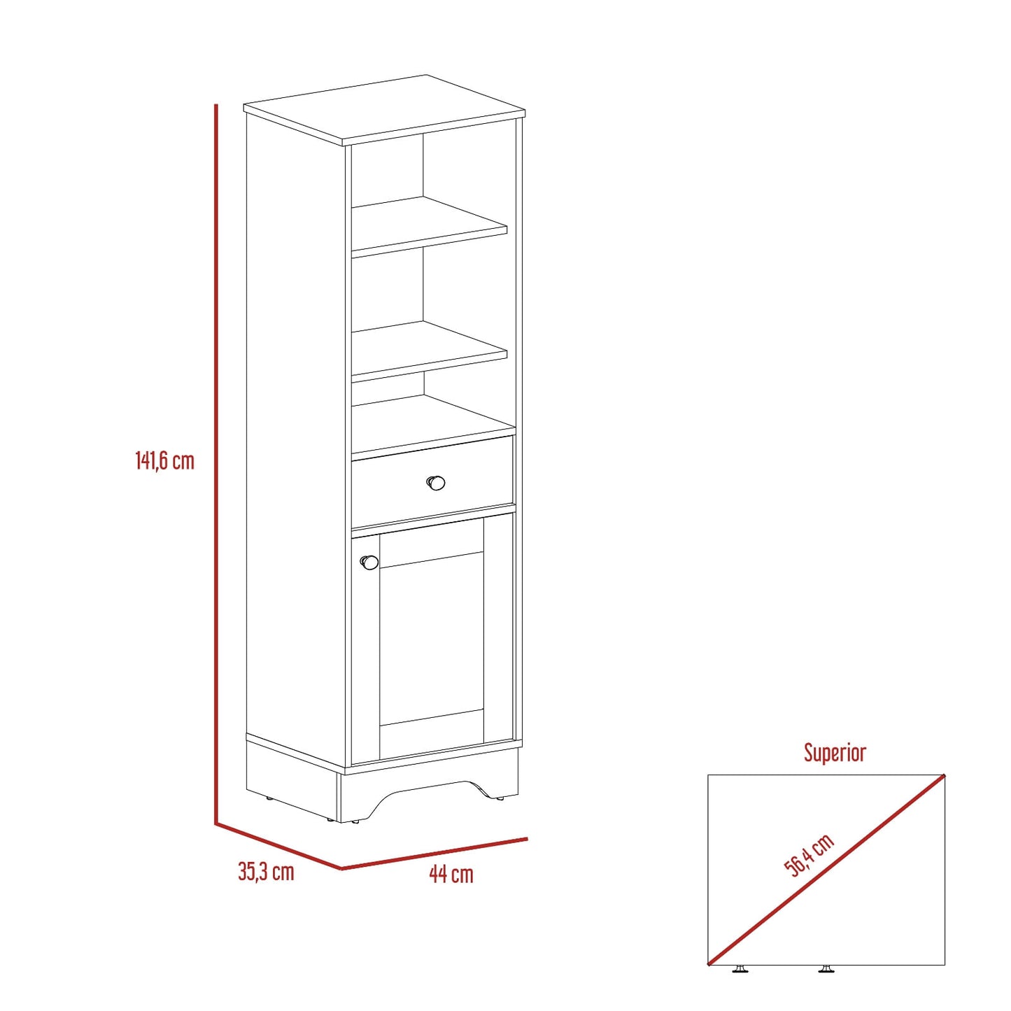 Mueble Optimizador 2 Bath Bi Color Rta Duna Blanco