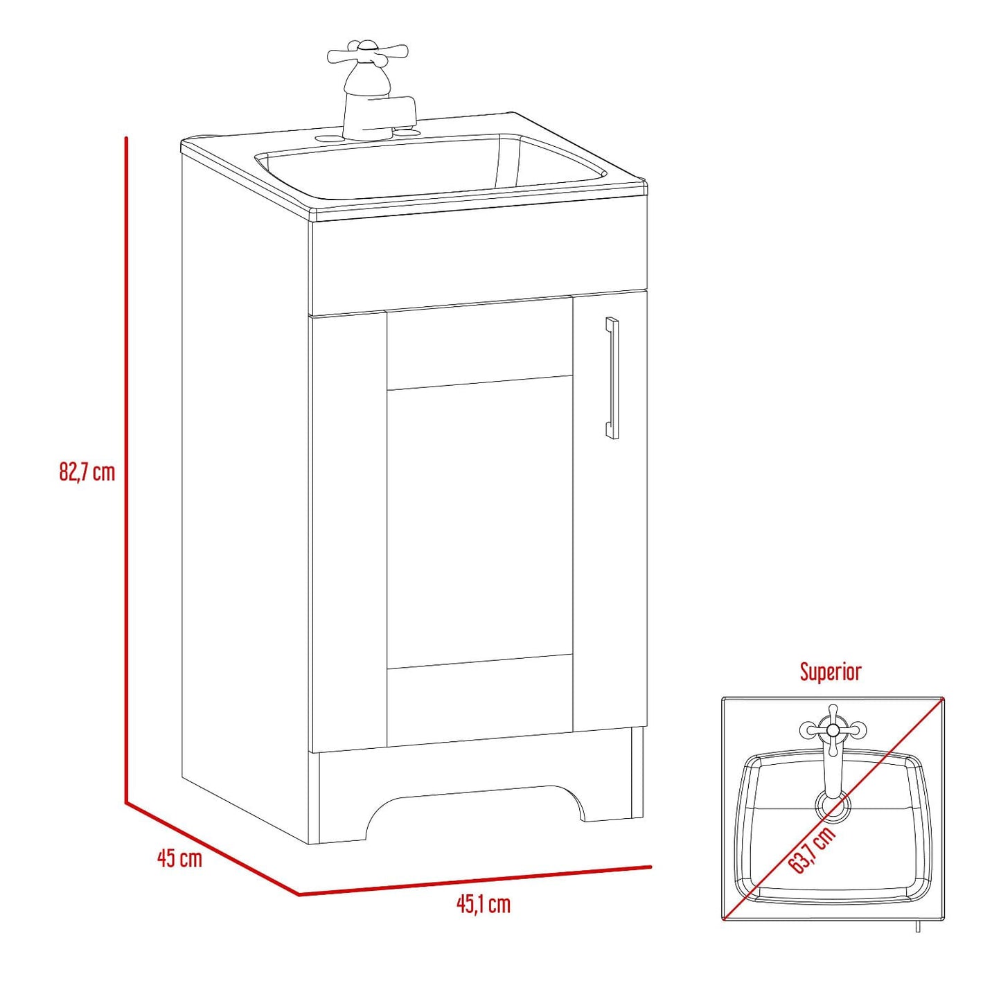 Mueble Para Lavamanos Barcelona 2 Rta Miel