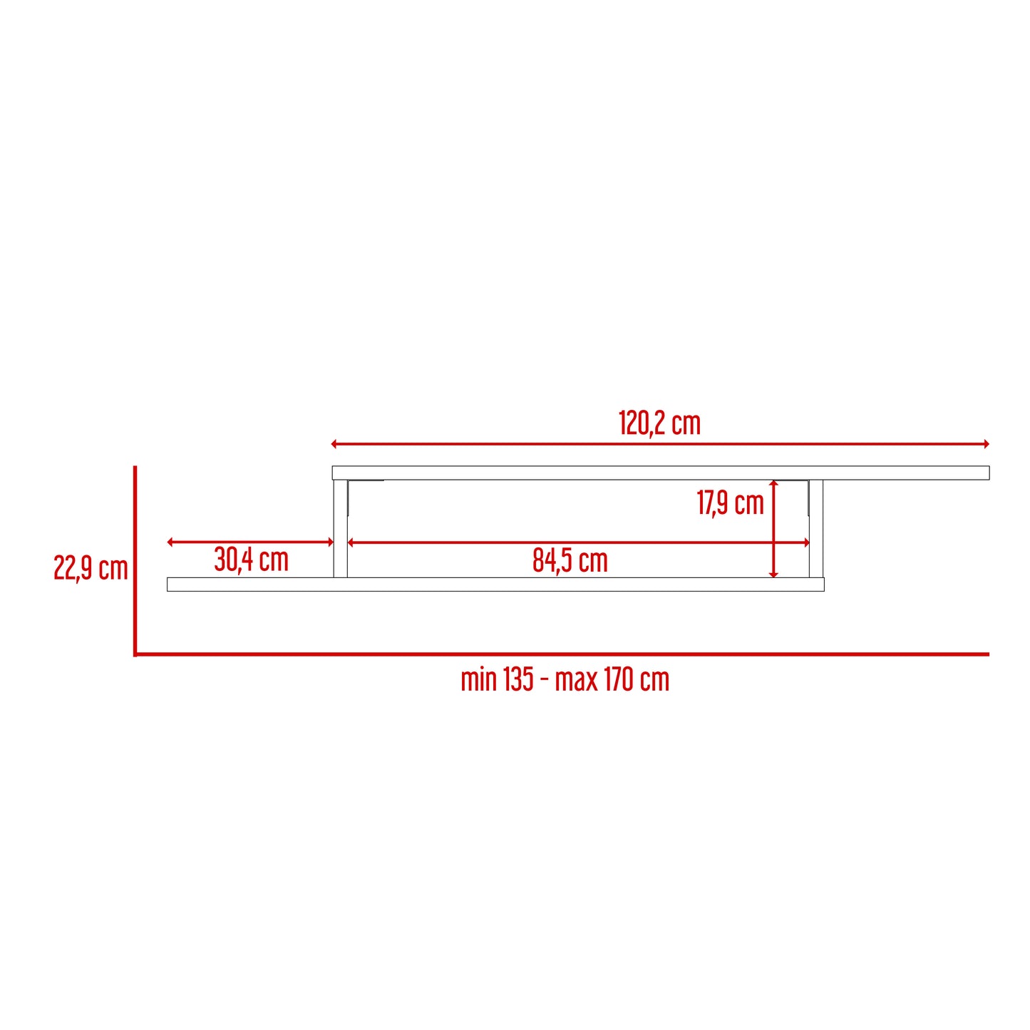 Repisa Tv Flotante Dili 135-170 Rta Gales