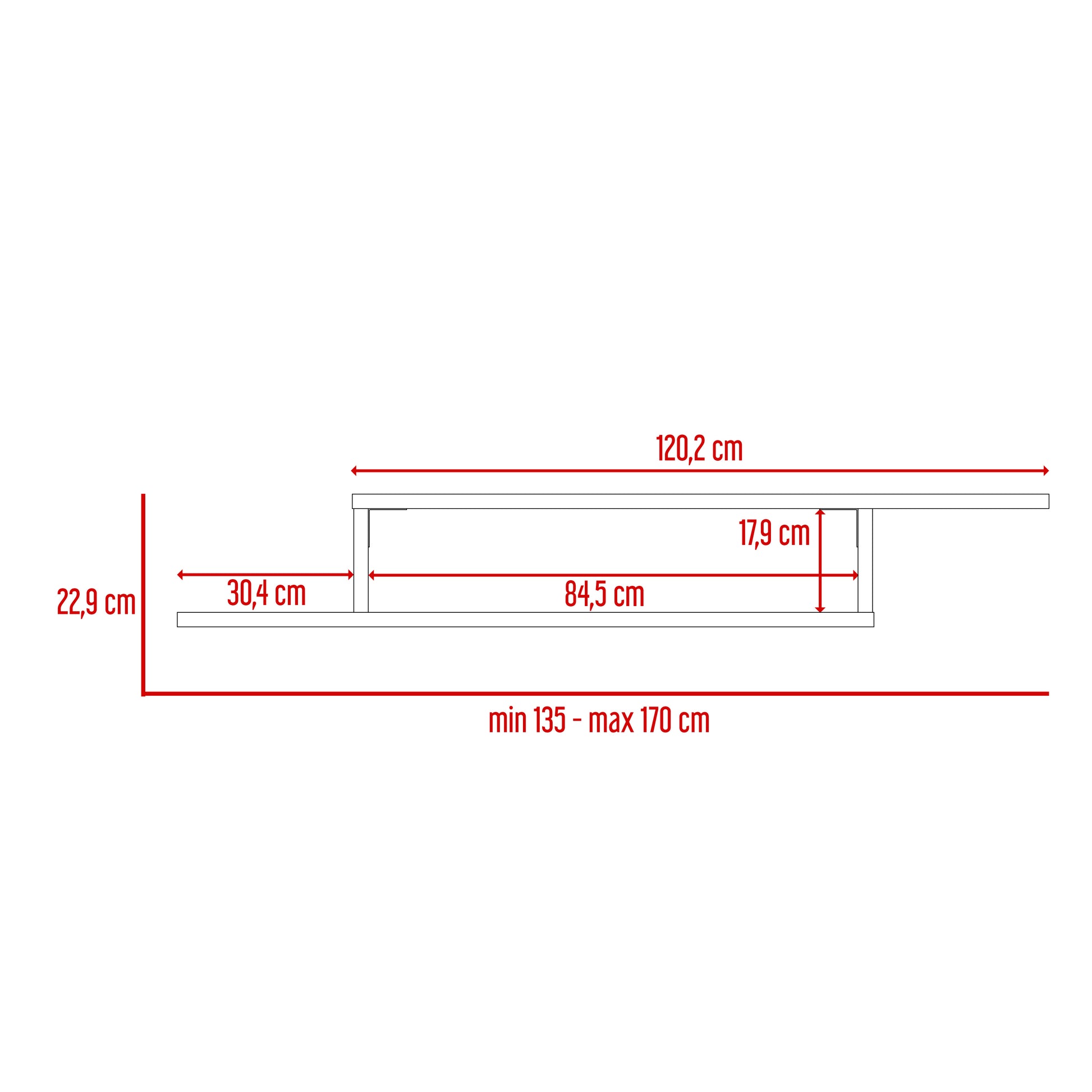 Repisa Tv Flotante Dili 135-170 Rta Gales