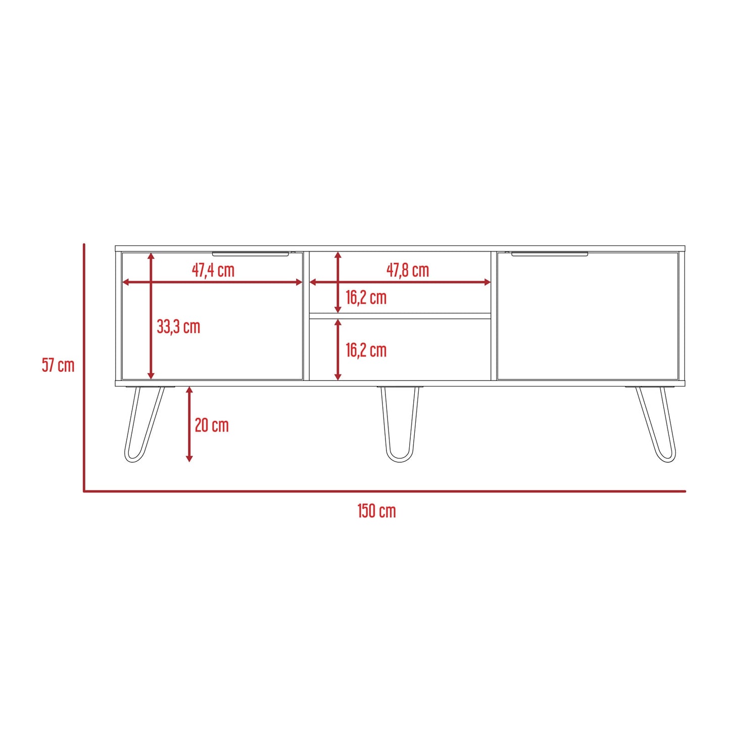 Rack Para Tv Augusta 65'' 150 W Rta Duna Wengue