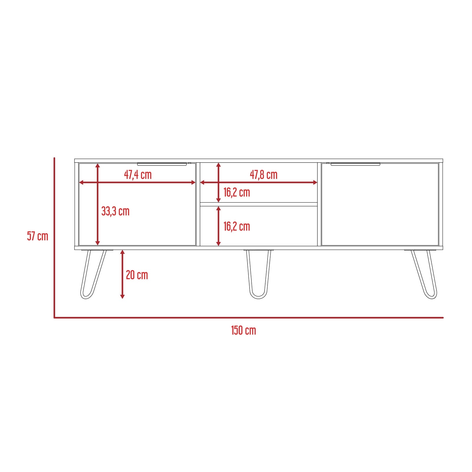 Rack Para Tv Augusta 65'' 150 W Rta Duna Wengue