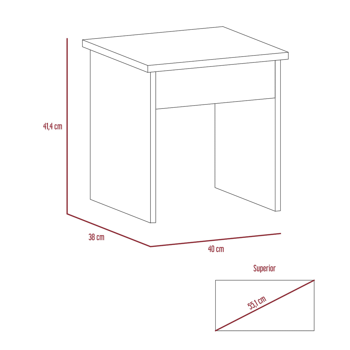 Mueble Tocador Kaia + Banca Rta Miel Blanco N/A
