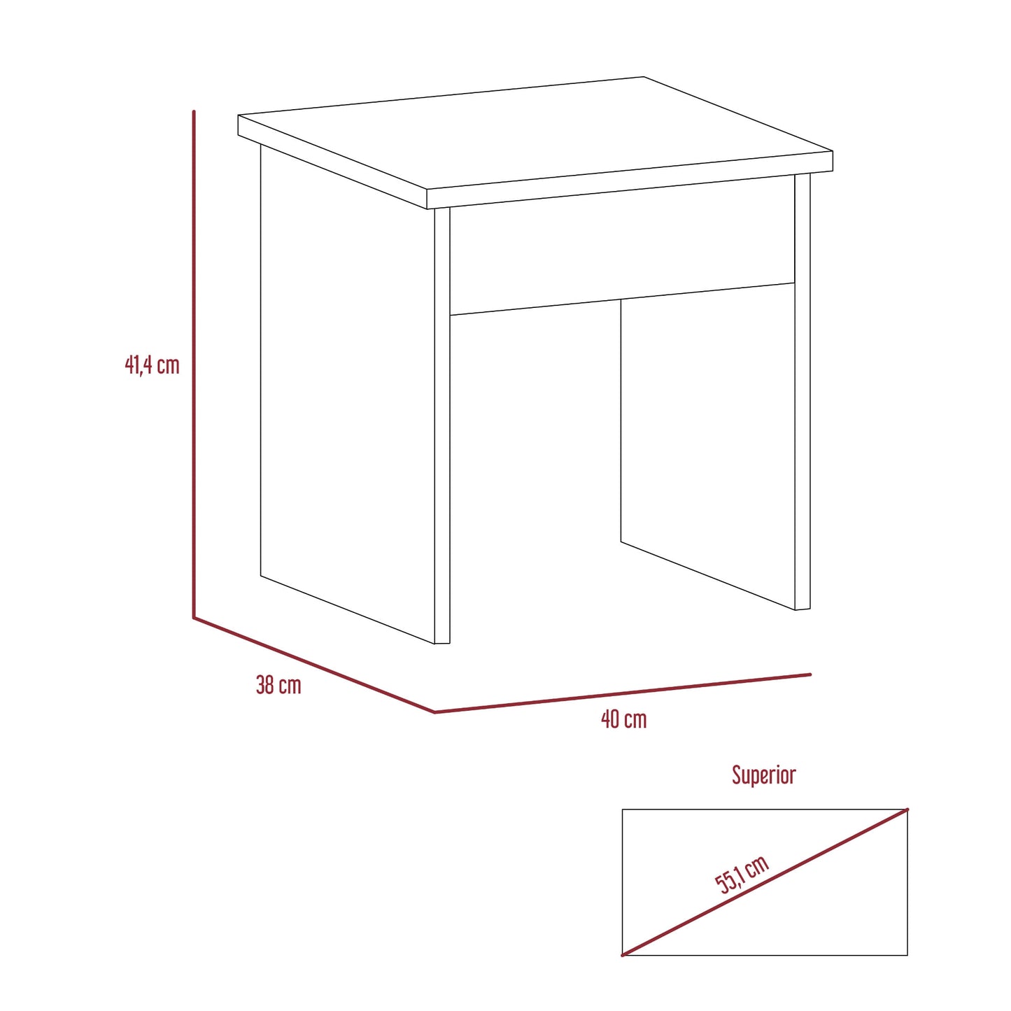 Mueble Tocador Kaia + Banca Rta Miel Blanco