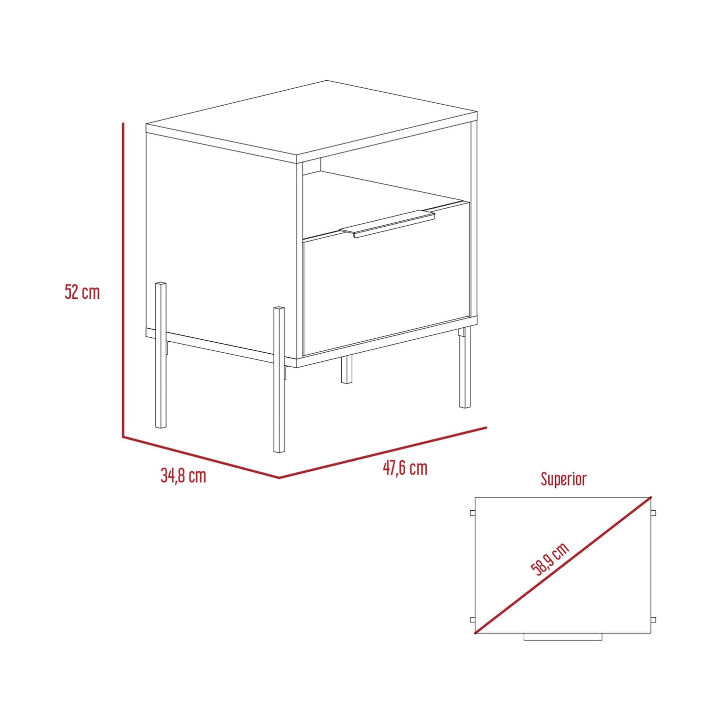 Velador White Collection W 52 Rta Blanco
