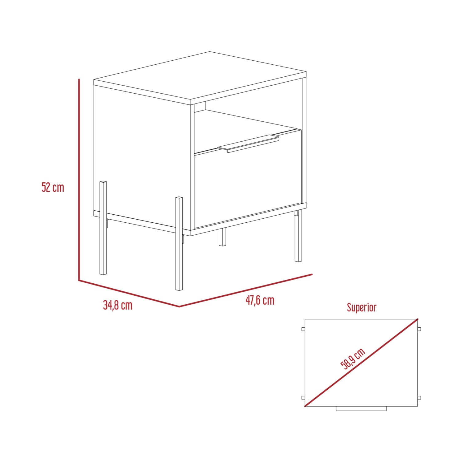 Velador White Collection W 52 Rta Blanco