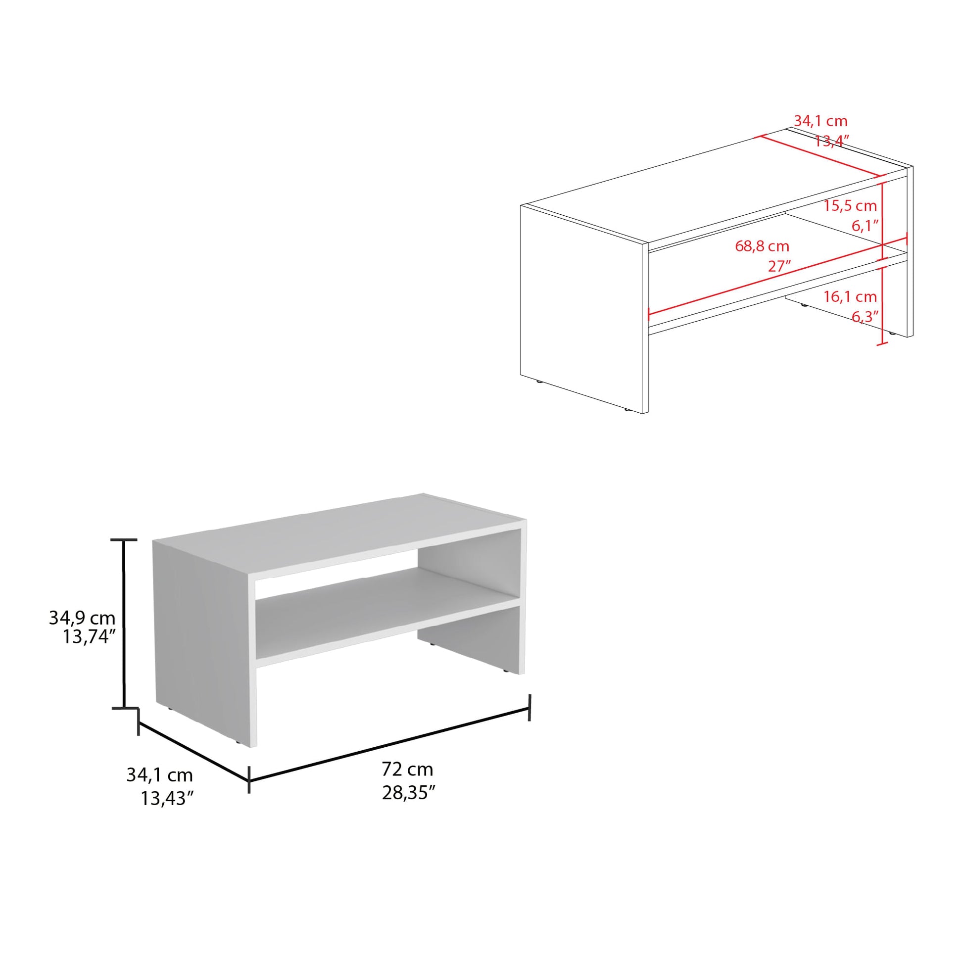 Zapatero Apilable Basico Silpa 35X72X34 Rta Blanco Mqz Zf