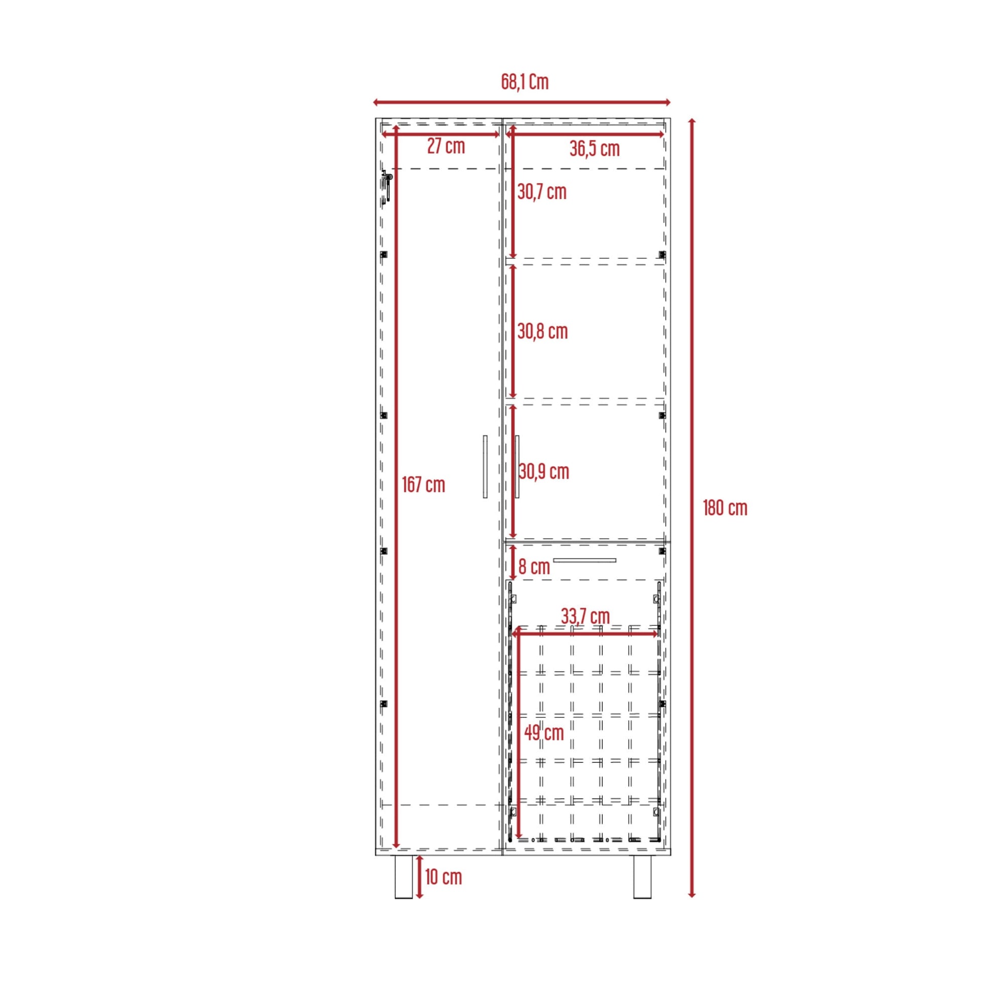 Mueble De Aseo Aeris 180 X 68 Rta Blanco