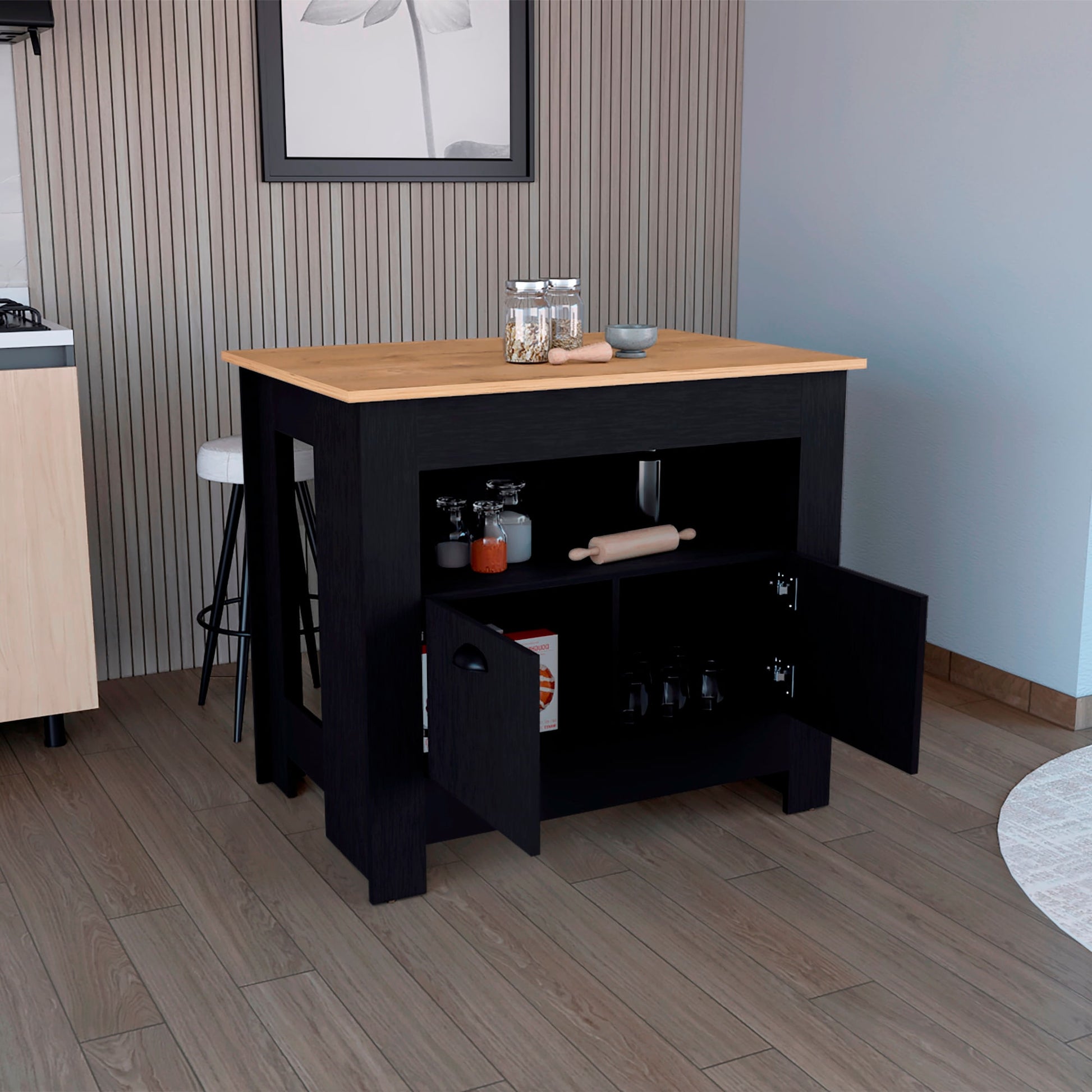 Isla De Cocina Arlet 89X103 Rta Wengue Macadamia