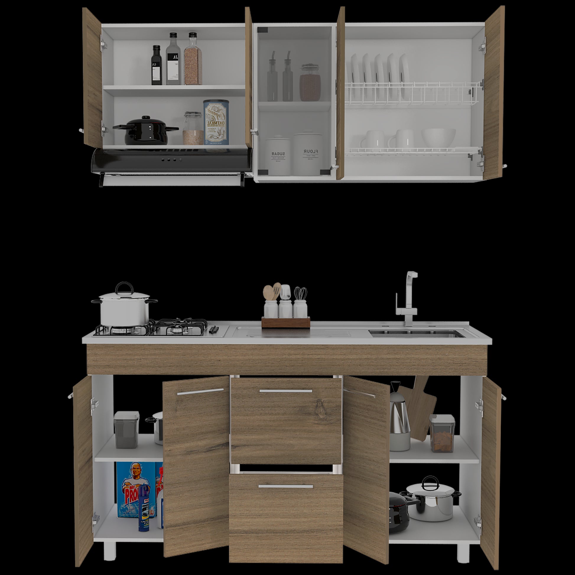 Cocina 150 Luna Rta Blanco + Espresso