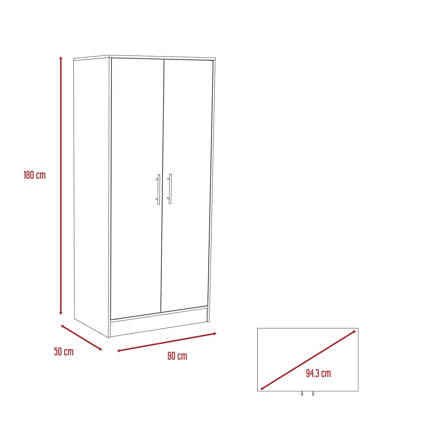 Closet 1.80 Amberry Duna Blanco