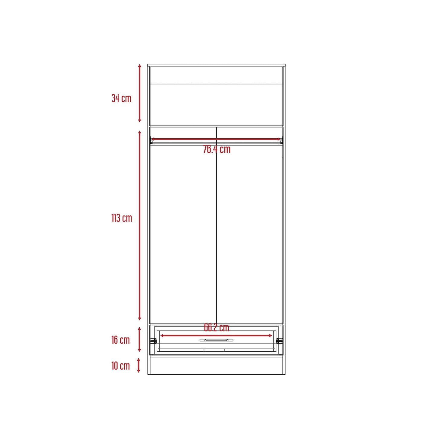 Closet 1.80 Amberry Duna Blanco