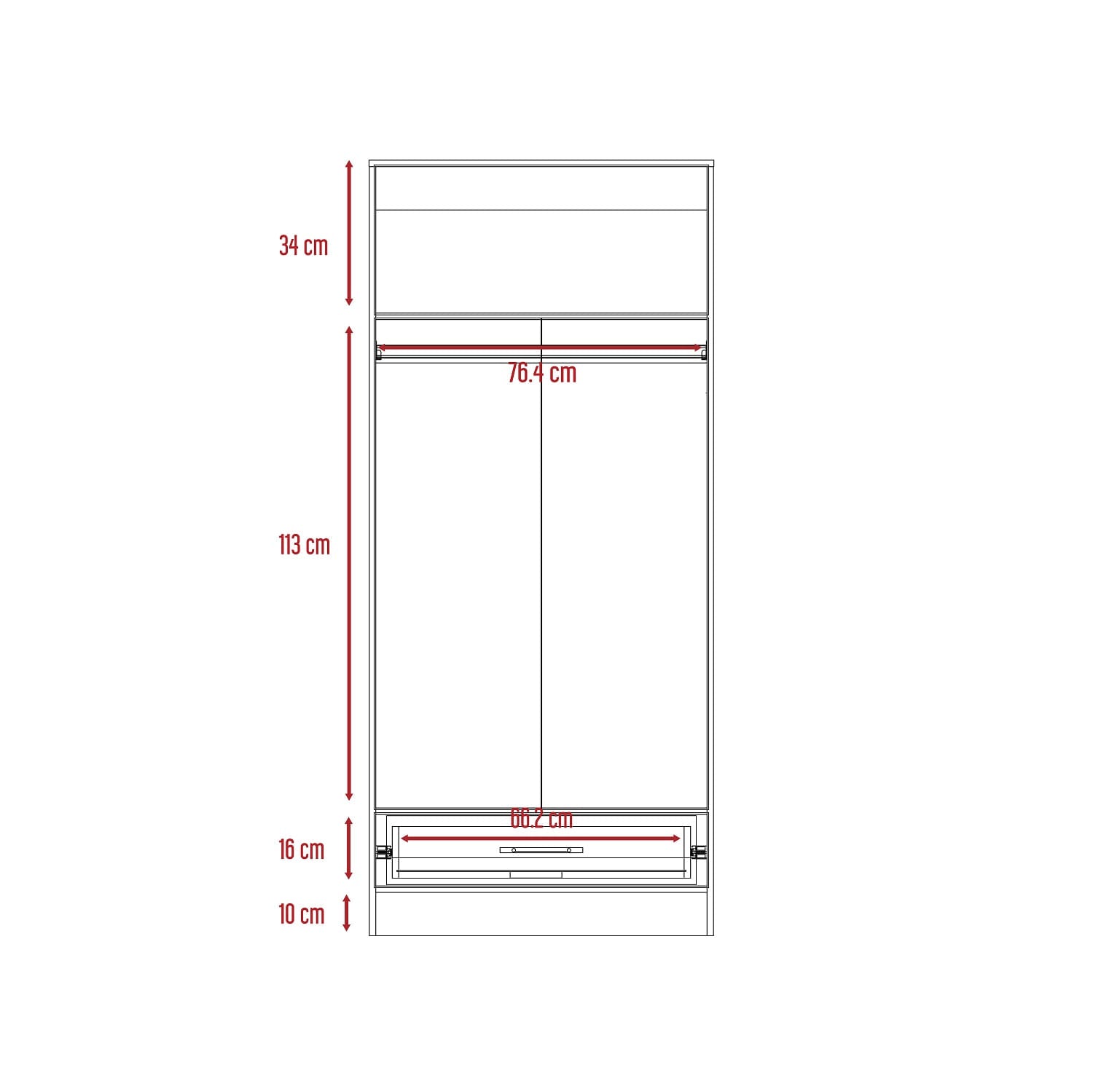 Closet 1.80 Amberry Duna Blanco