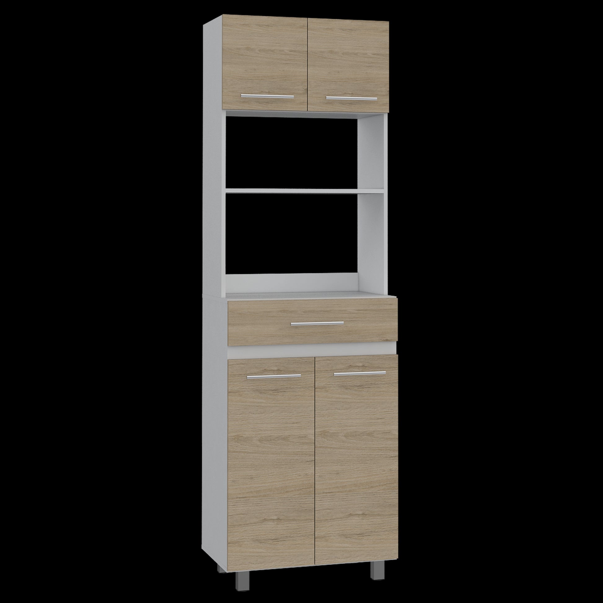 Modulo Microondas Luna Rta Blanco + Rovere