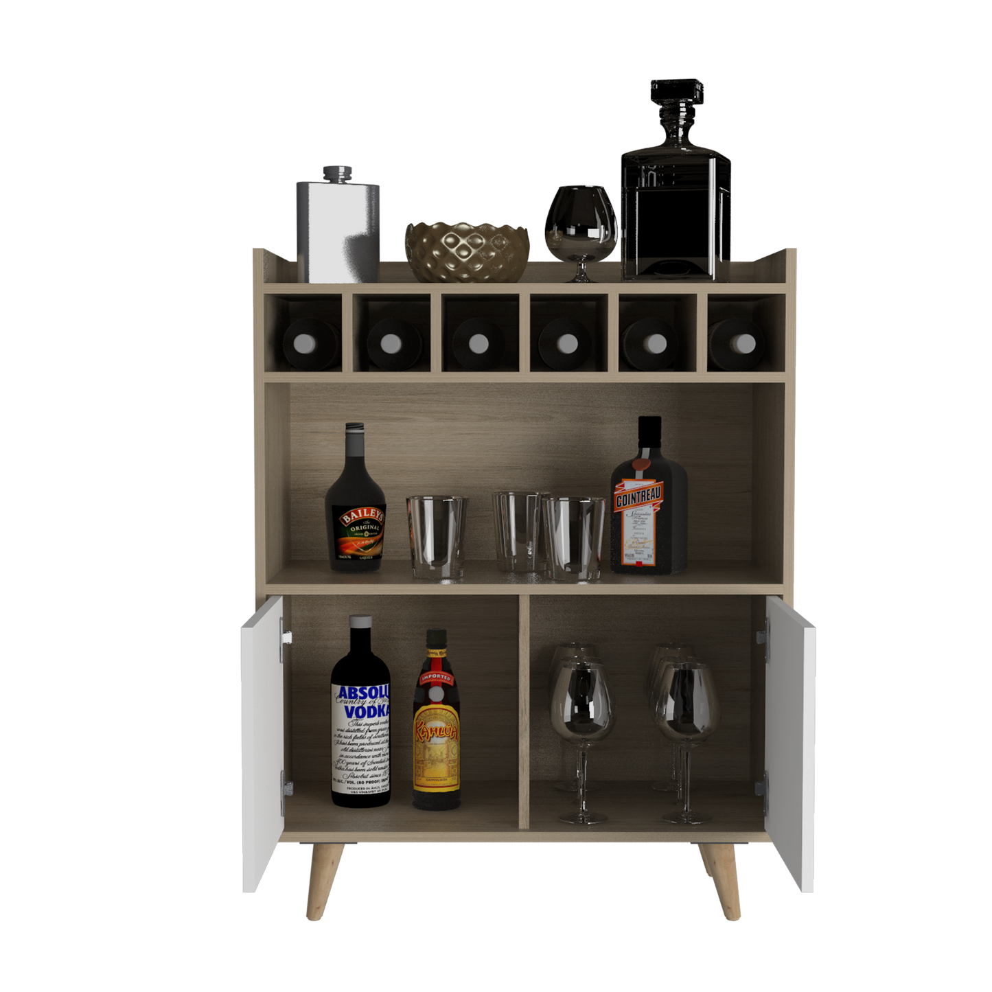 Mueble Bar Bora Rta Rovere + Blanco