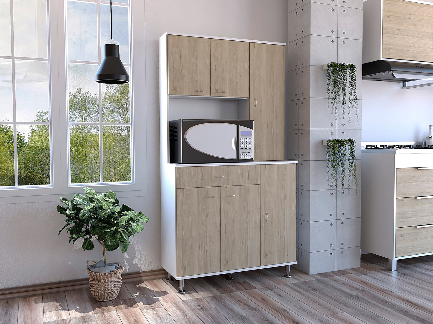 Alacena Della 90 Rta Blanco + Rovere