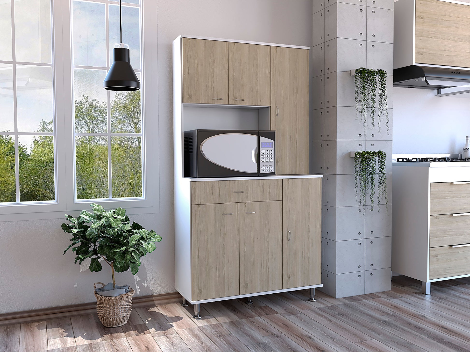 Alacena Della 90 Rta Blanco + Rovere