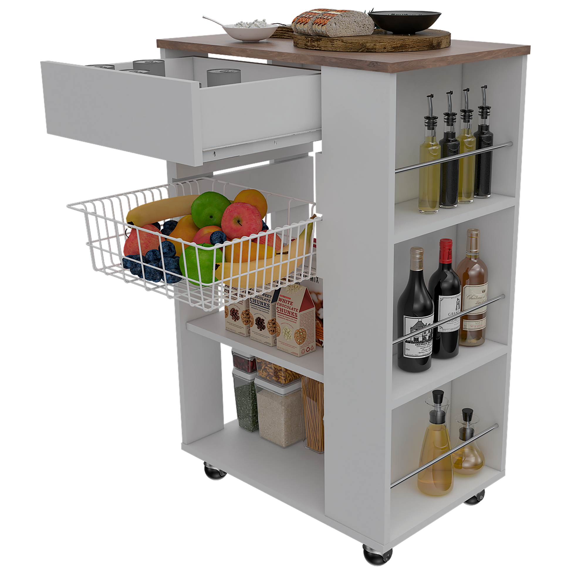 Organizador De Cocina Blossom Rta Blanco + Café Espresso