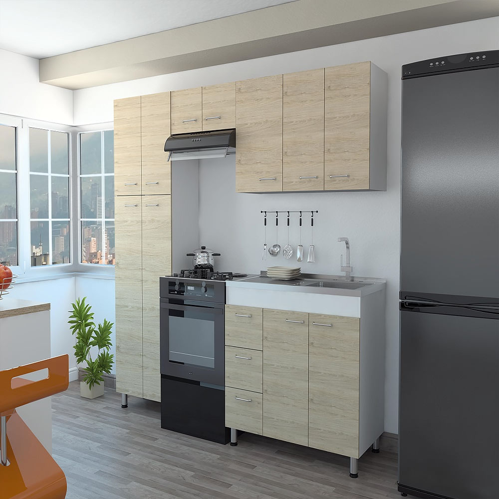 Cocina Ferreti Meson Derecho Blanco Rovere