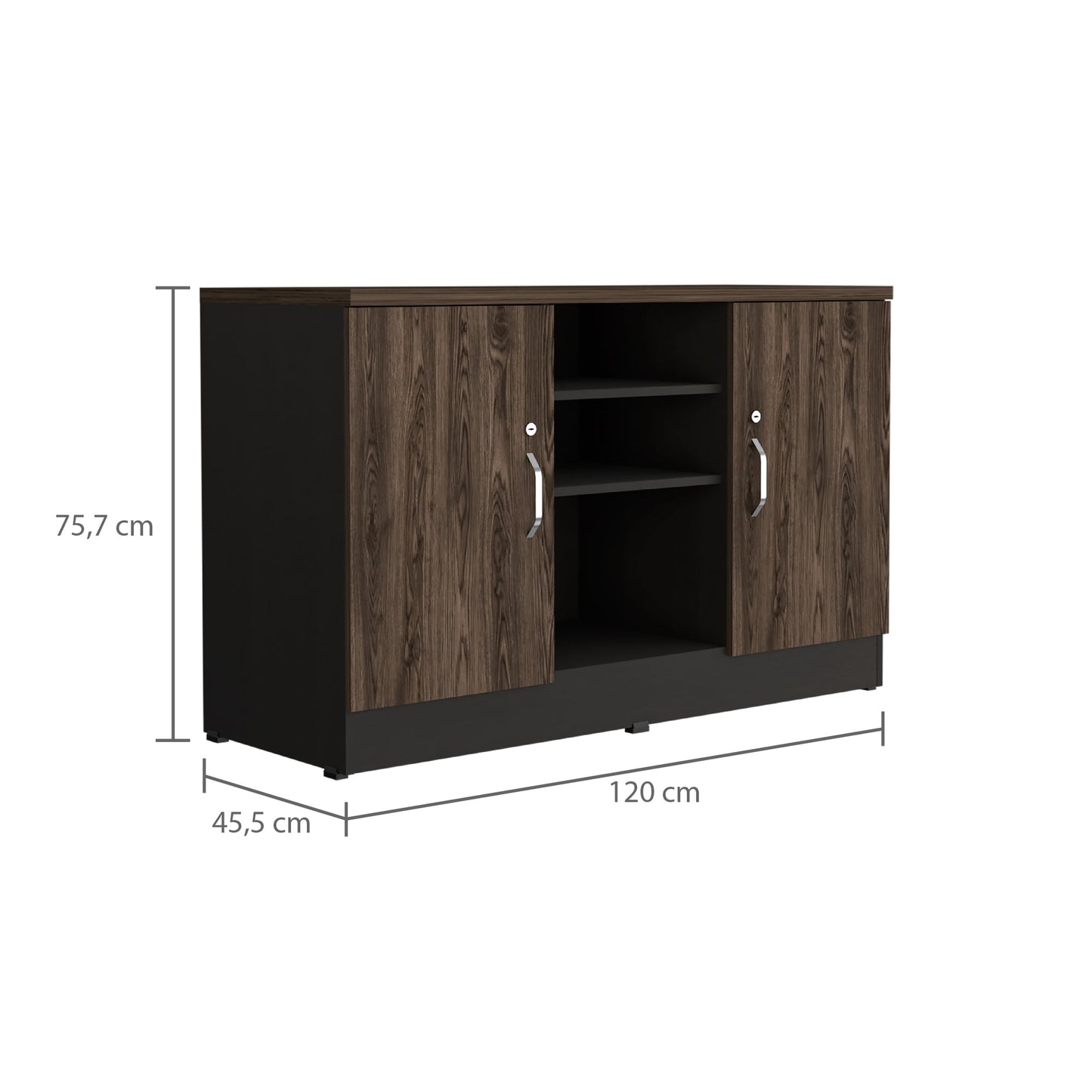 Gabinete Home Office 2 Puertas Rta Wengue + Milan