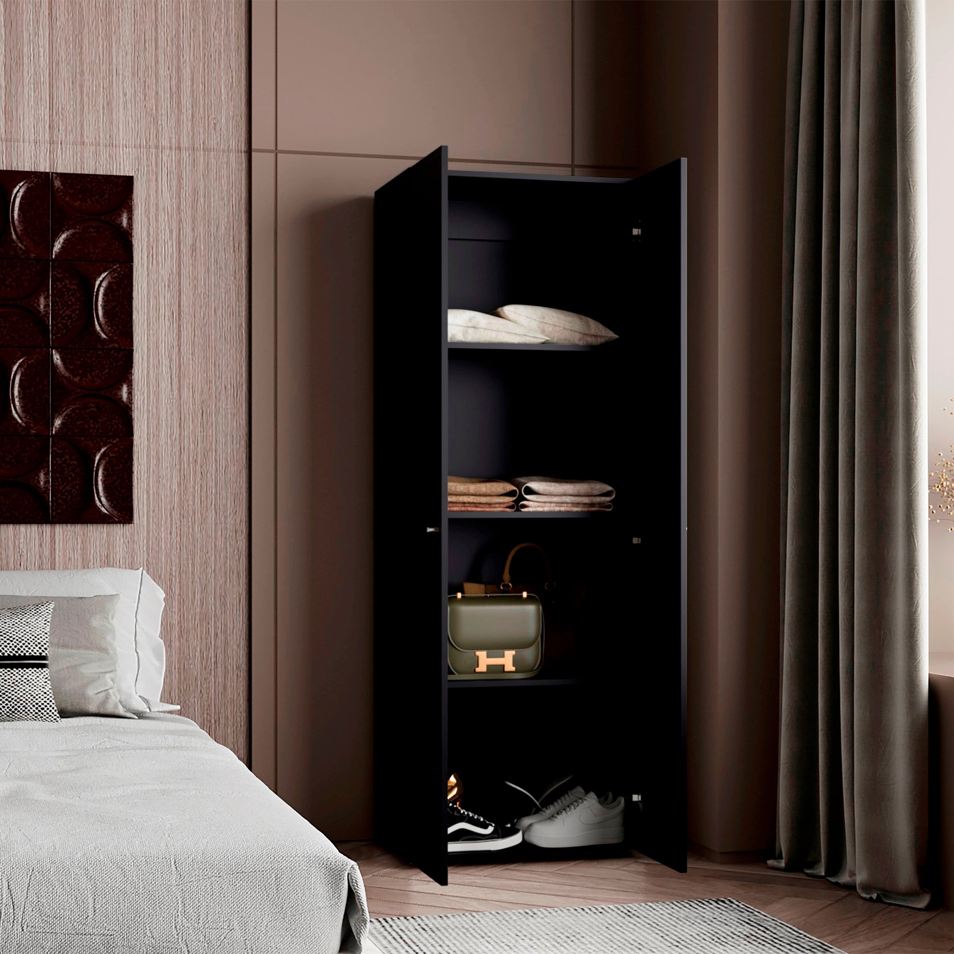 Closet 2 Puertas Tuhogar 170X60X40 Rta Wengue