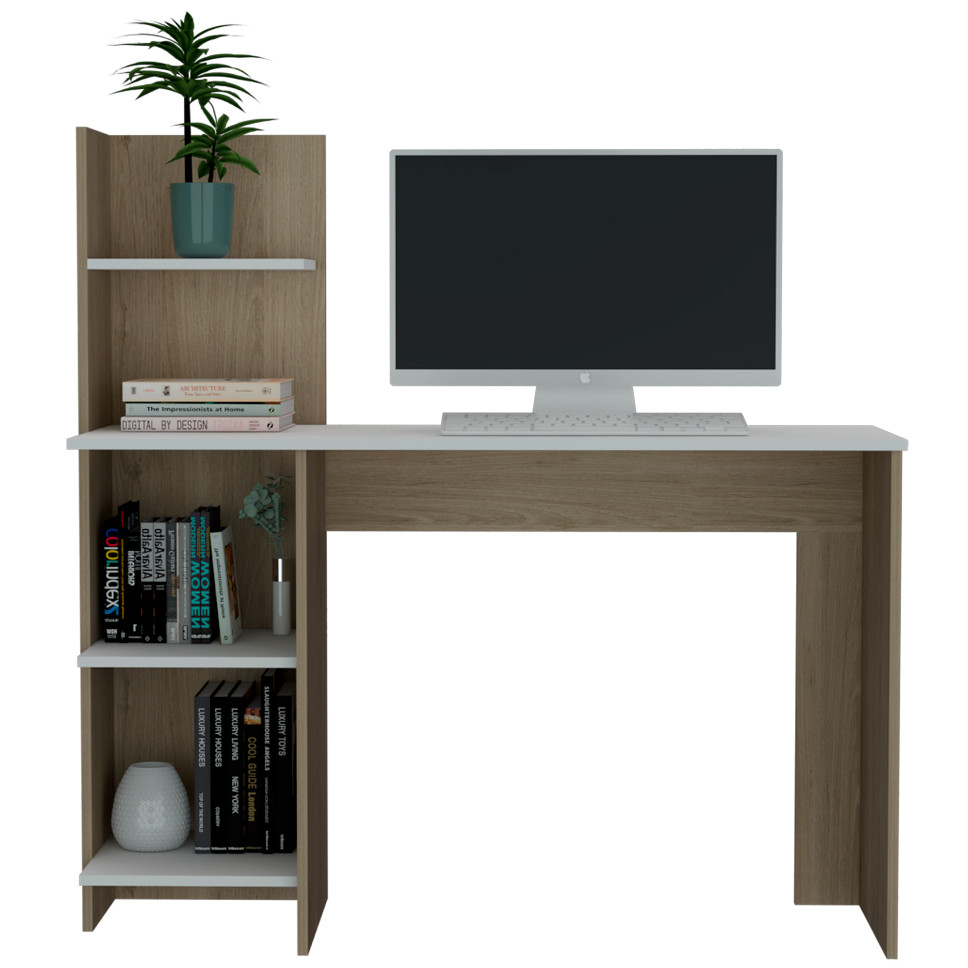 Escritorio 120 Vilna Rta Rovere + Blanco Findlandek